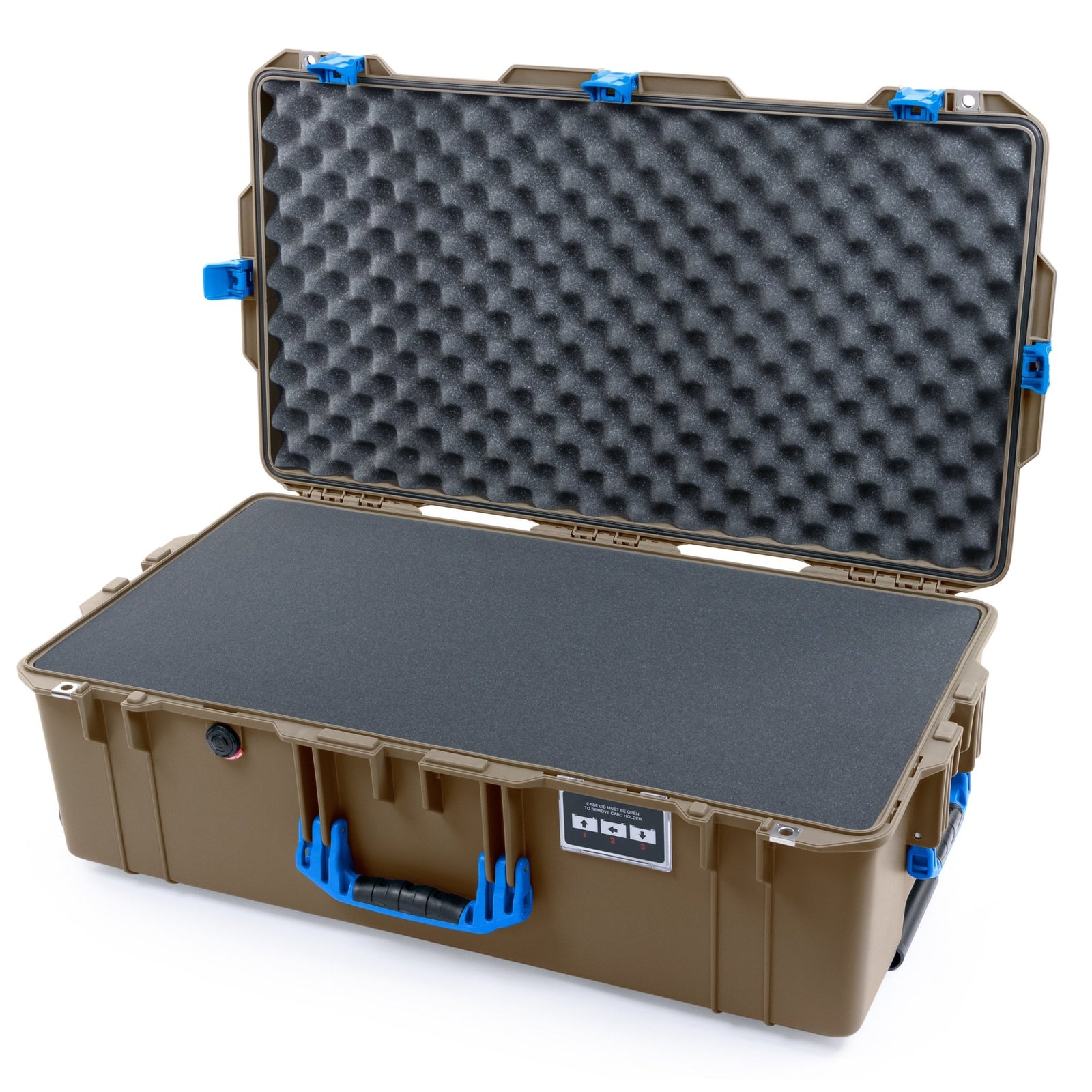 Pelican 1615 Air Case - Dark Desert Dirt & Blue - Pick & Pluck Foam / Convoluted Lid Foam
