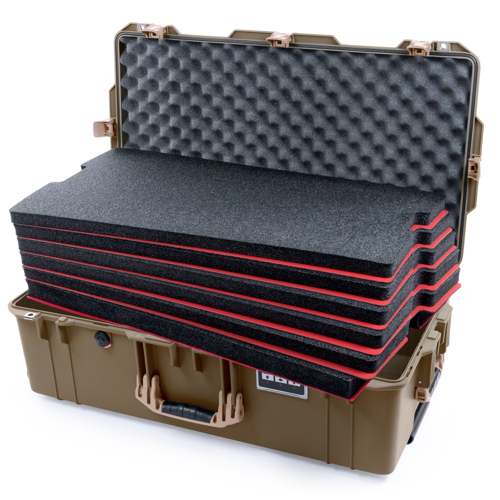 Pelican 1615 Air Case - Dark Desert Dirt & Desert Tan - DIY Tool Foam Kit / Convoluted Lid Foam