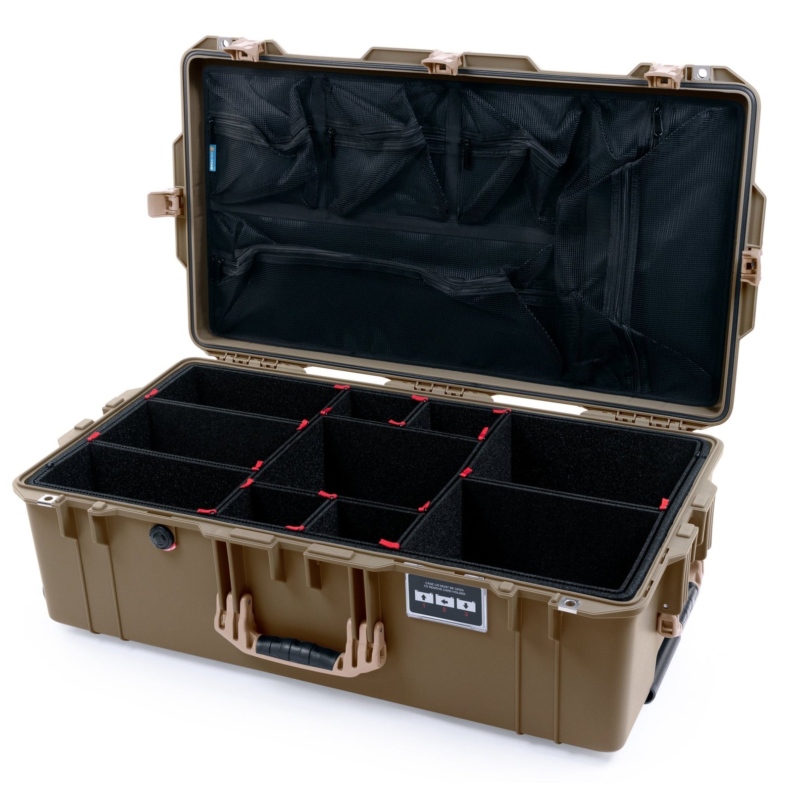 Pelican 1615 Air Case - Dark Desert Dirt & Desert Tan - TrekPak Divider System / Mesh Lid Organizer