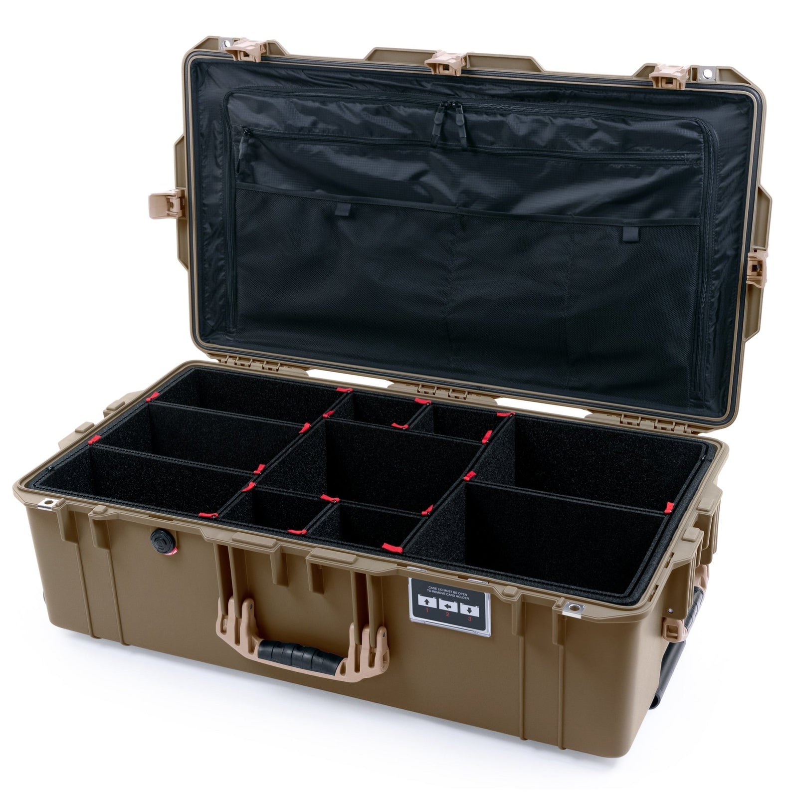 Pelican 1615 Air Case - Dark Desert Dirt & Desert Tan - TrekPak Divider System / TRVL Lid Organizer