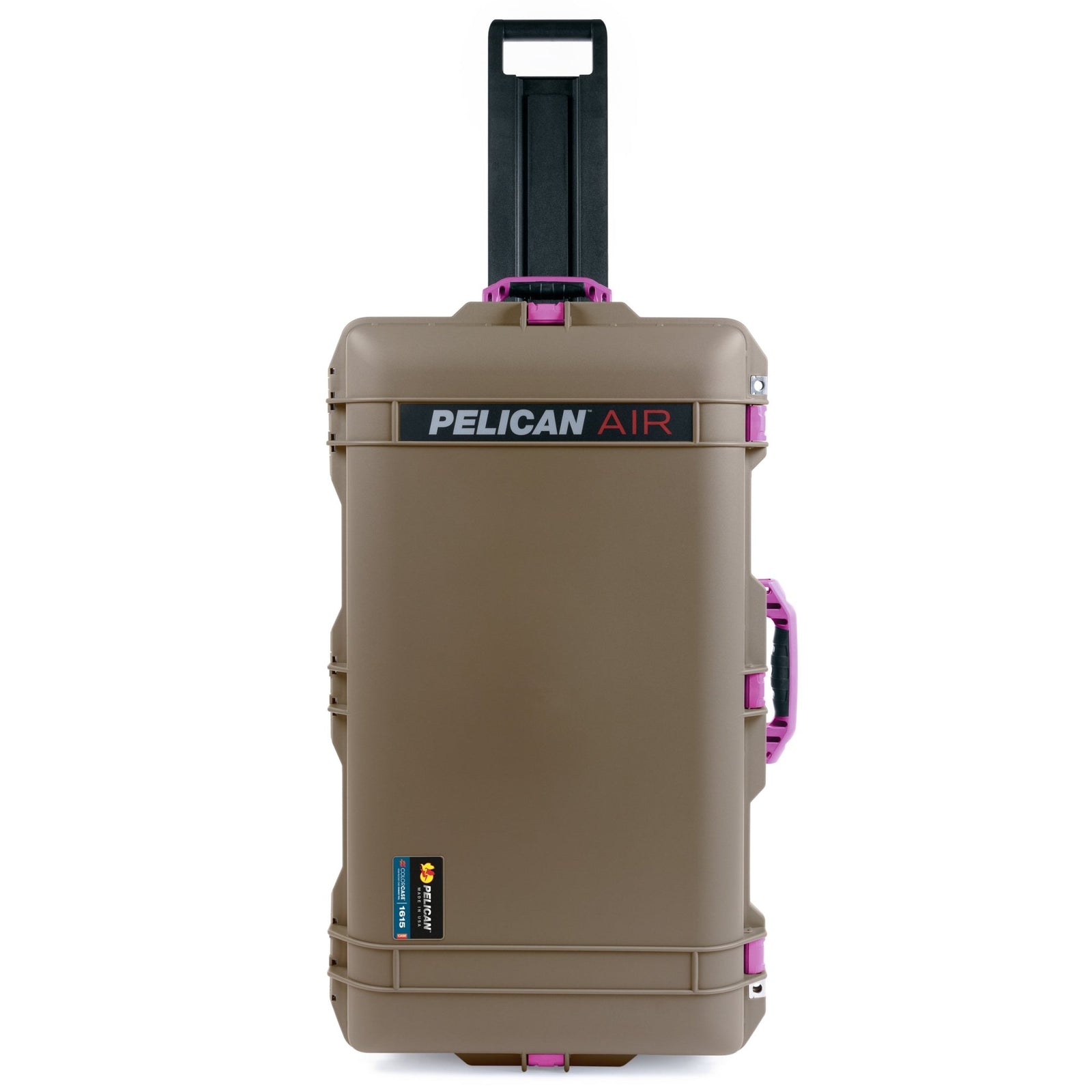 Pelican 1615 Air Case - Dark Desert Dirt & Magenta Trolley - Empty