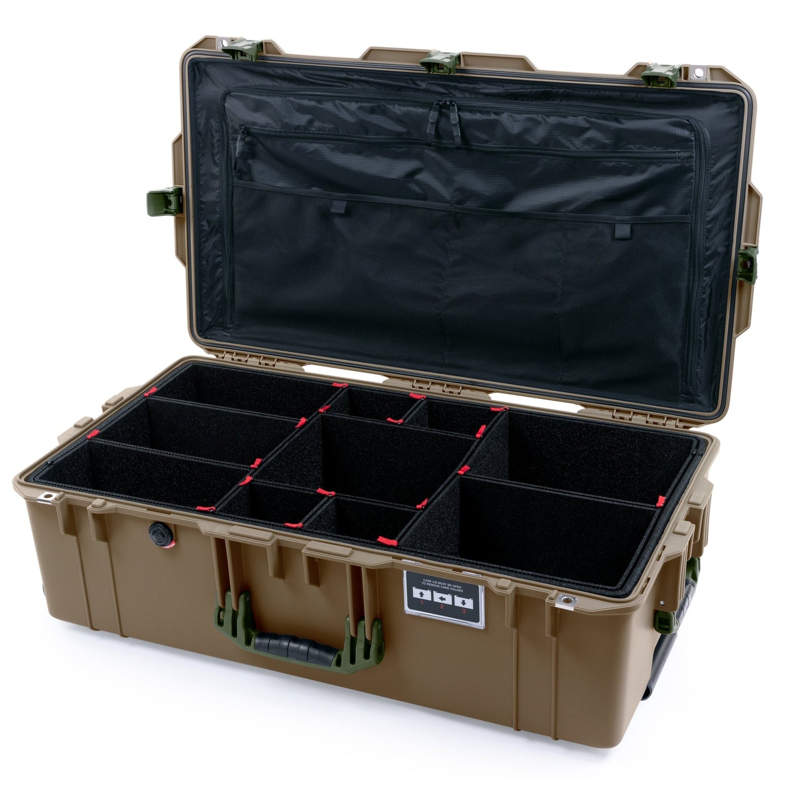 Pelican 1615 Air Case - Dark Desert Dirt & OD Green - TrekPak Divider System / TRVL Lid Organizer