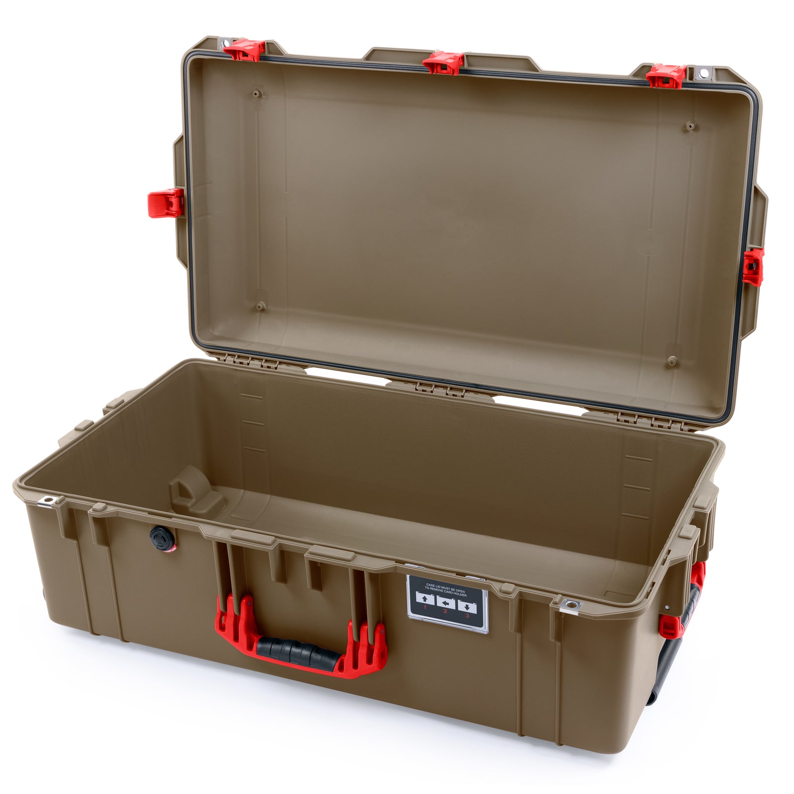 Pelican 1615 Air Case - Dark Desert Dirt & Red Trolley