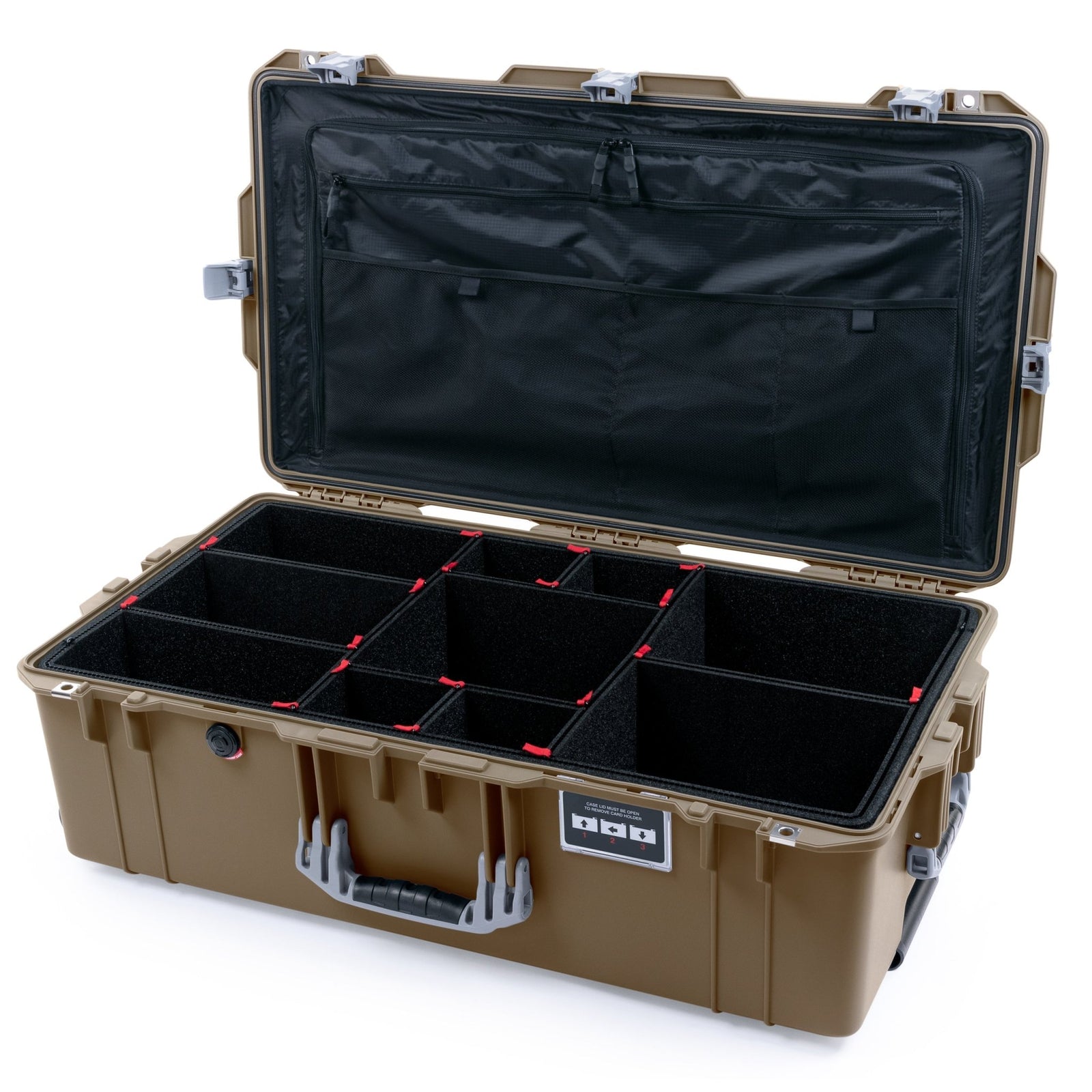 Pelican 1615 Air Case - Dark Desert Dirt & Silver - TrekPak Divider System / TRVL Lid Organizer