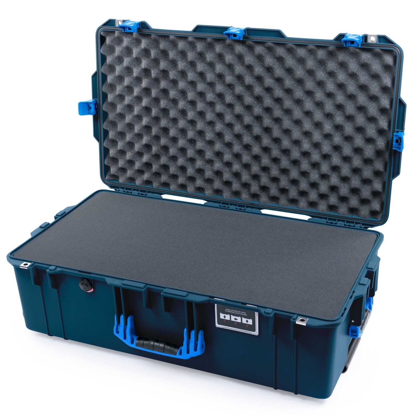 Pelican 1615 Air Case - Deep Pacific & Blue Trolley - Pick & Pluck Foam / Convoluted Lid Foam