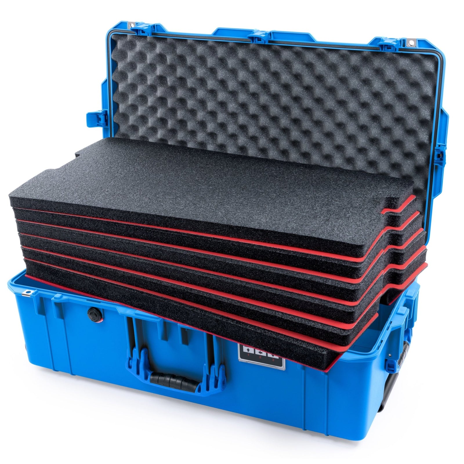 Pelican 1615 Air Case - Electric Blue - DIY Tool Foam Kit / Convoluted Lid Foam