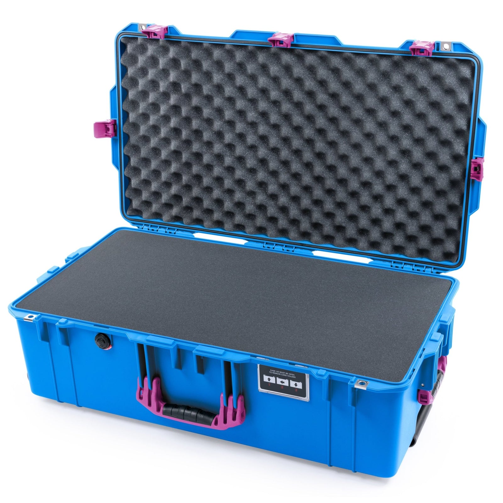 Pelican 1615 Air Case - Electric Blue & Magenta Trolley - Pick & Pluck Foam / Convoluted Lid Foam
