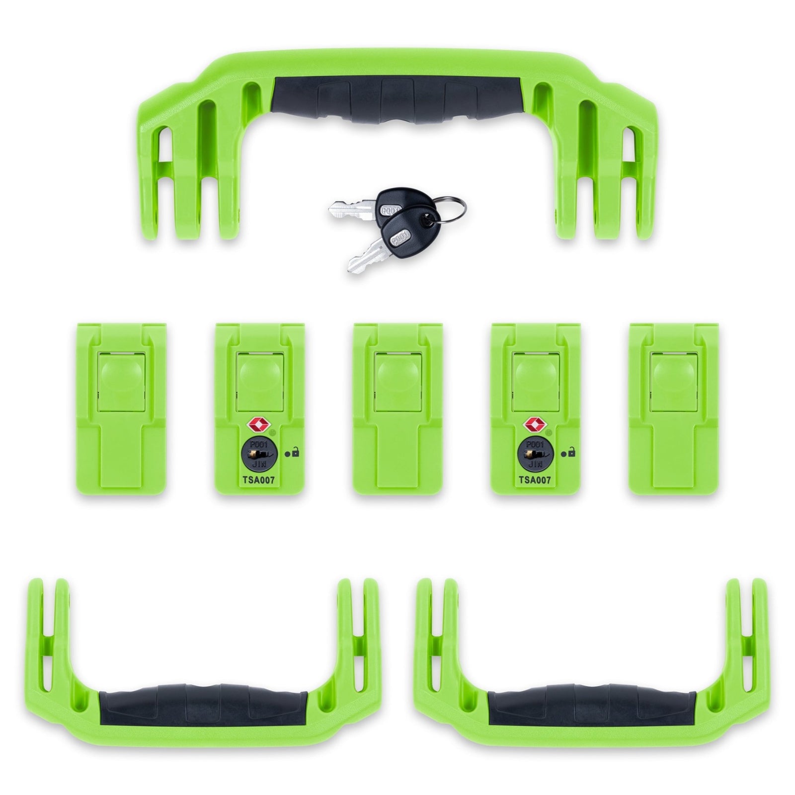 Pelican 1615 Air Replacement Handles & Latches Set - Lime Green TSA -