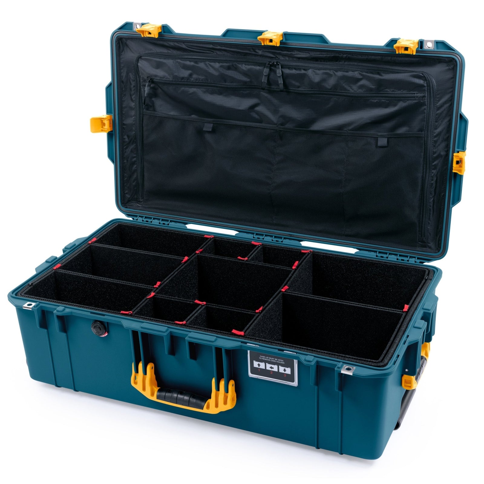 Pelican 1615 Air Case - Indigo & Yellow - TrekPak Divider System / TRVL Lid Organizer
