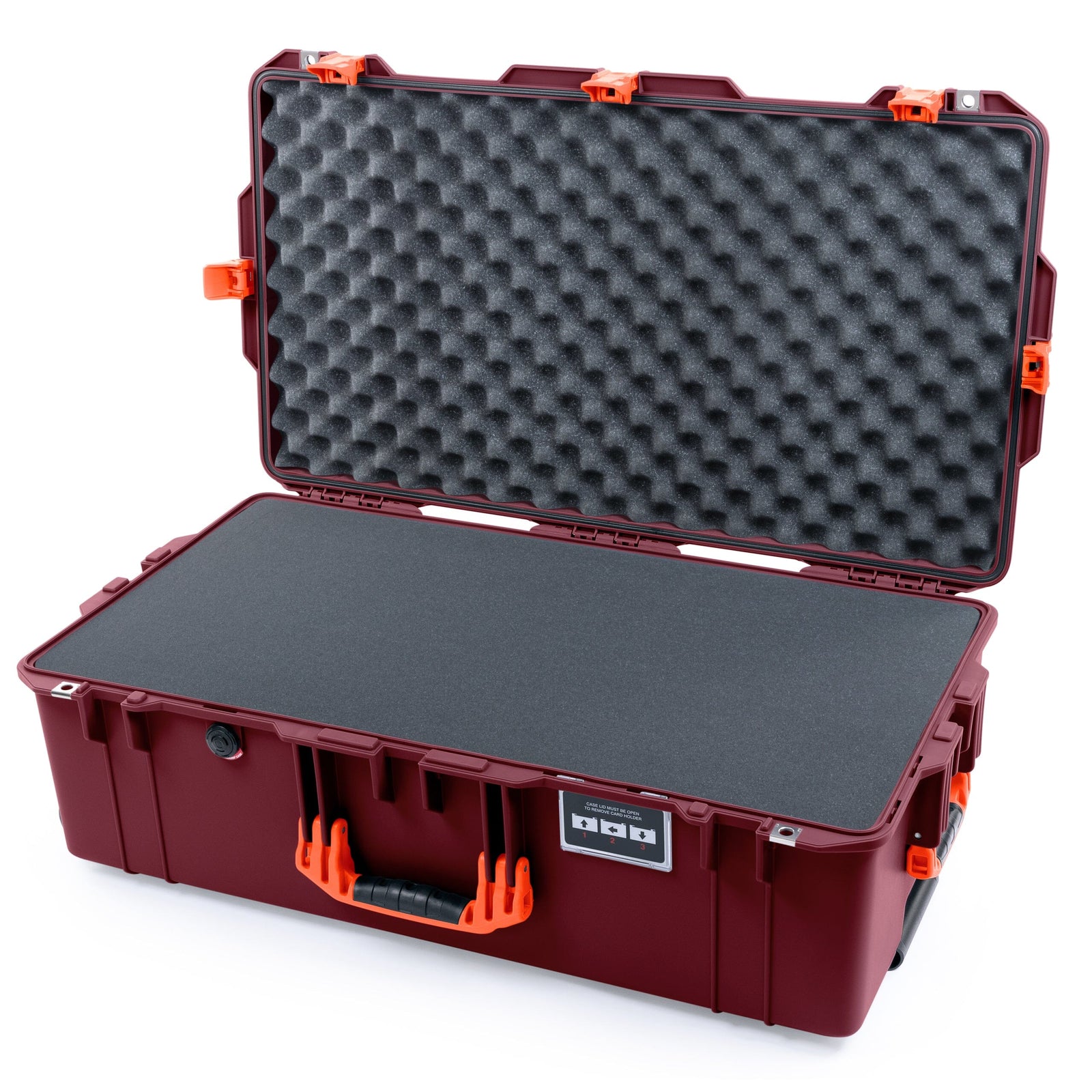 Pelican 1615 Air Case, Oxblood & Orange Pick & Pluck Foam with Convoluted Lid Foam ColorCase 016150-0001-510-151