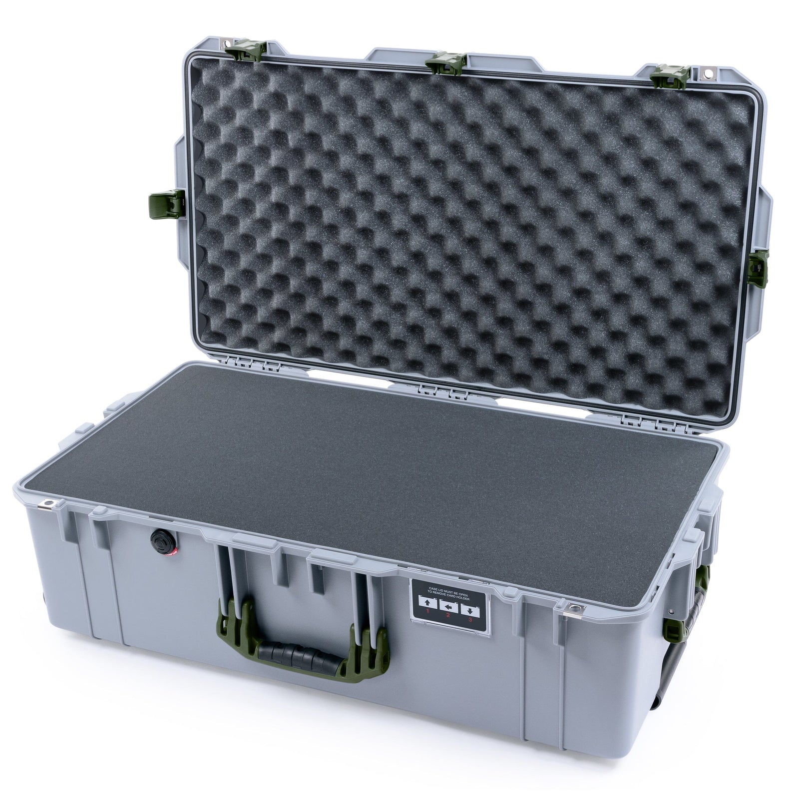 Pelican 1615 Air Case - Silver & OD Green Pick & Pluck Foam / Convoluted Lid Foam ColorCase 016150-0001-180-131