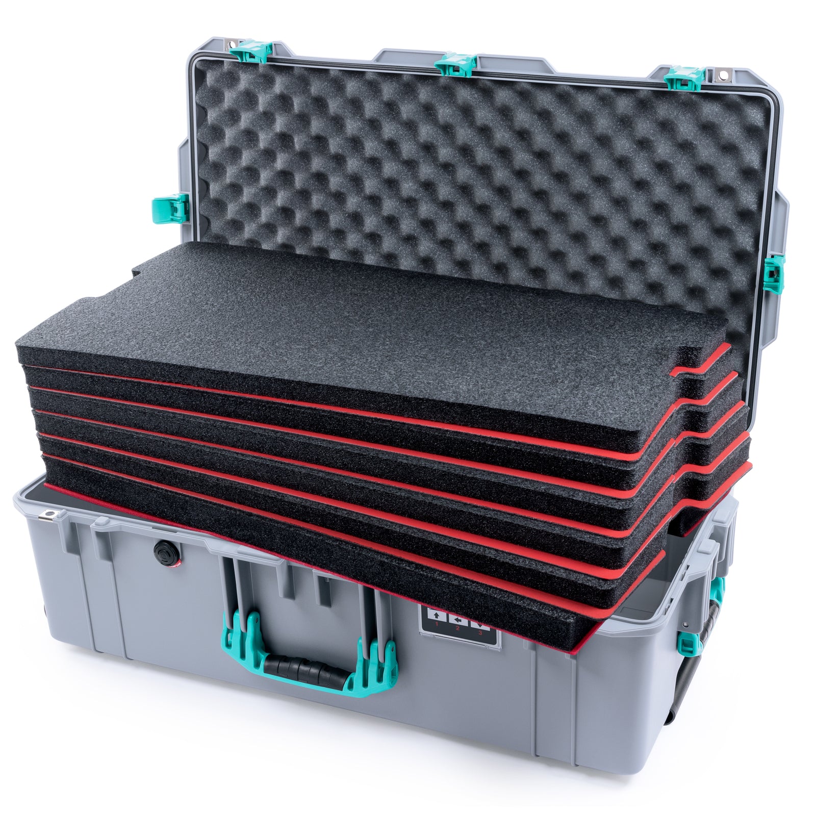 Pelican 1615 Air Case - Silver & Teal