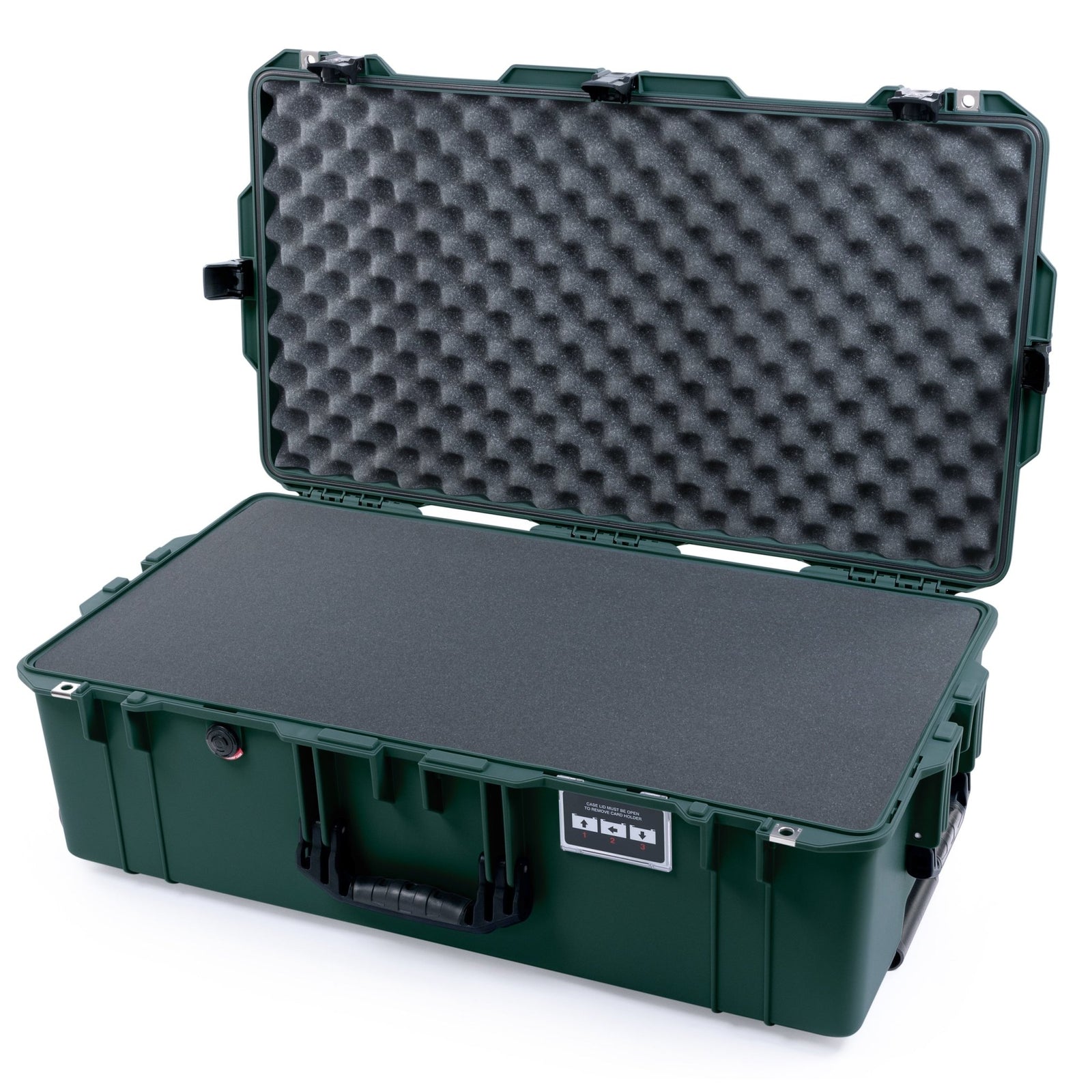 Pelican 1615 Air Case - Trekking Green & Black TSA Latches - Pick & Pluck Foam / Convoluted Lid Foam
