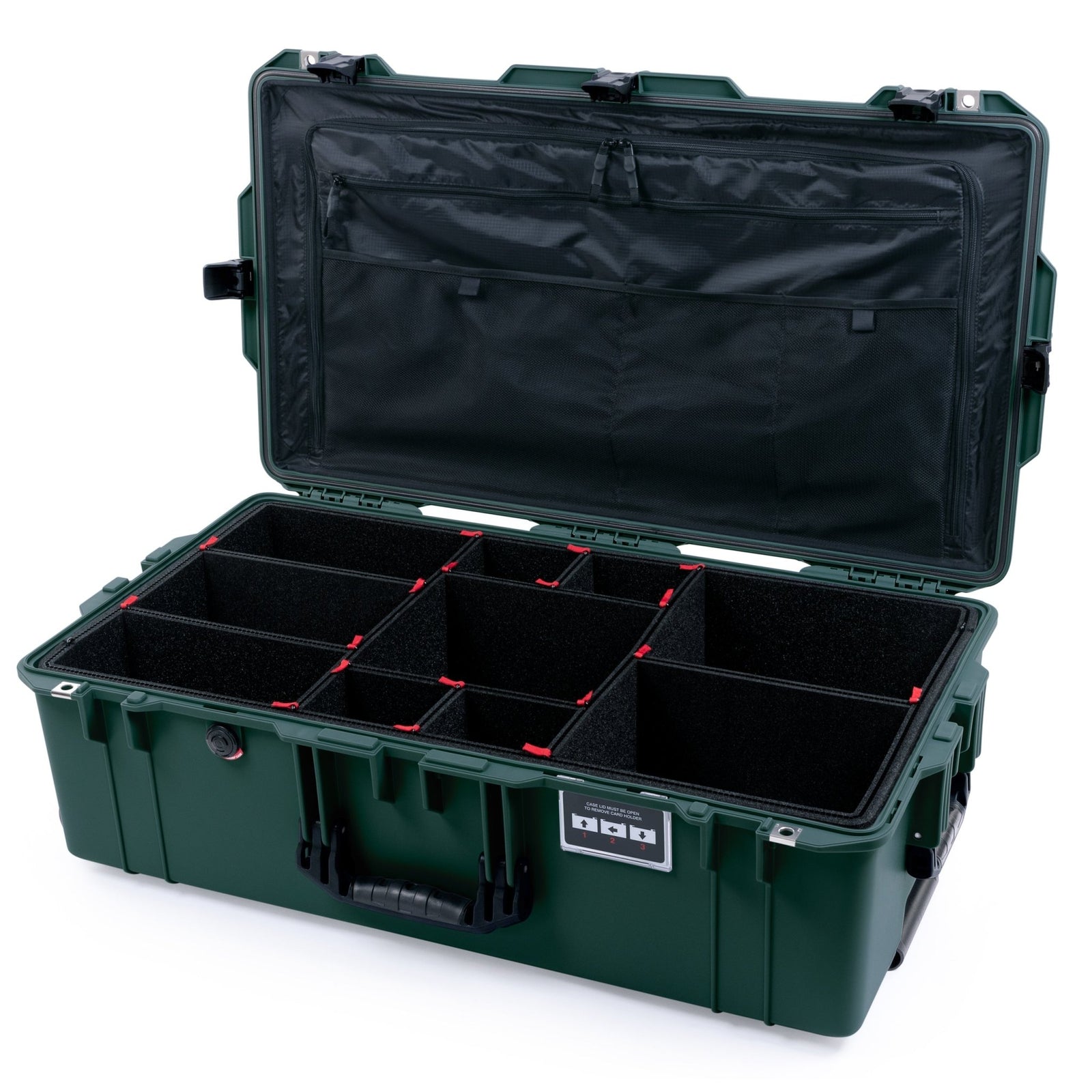 Pelican 1615 Air Case - Trekking Green & Black - TrekPak Divider System / TRVL Lid Organizer
