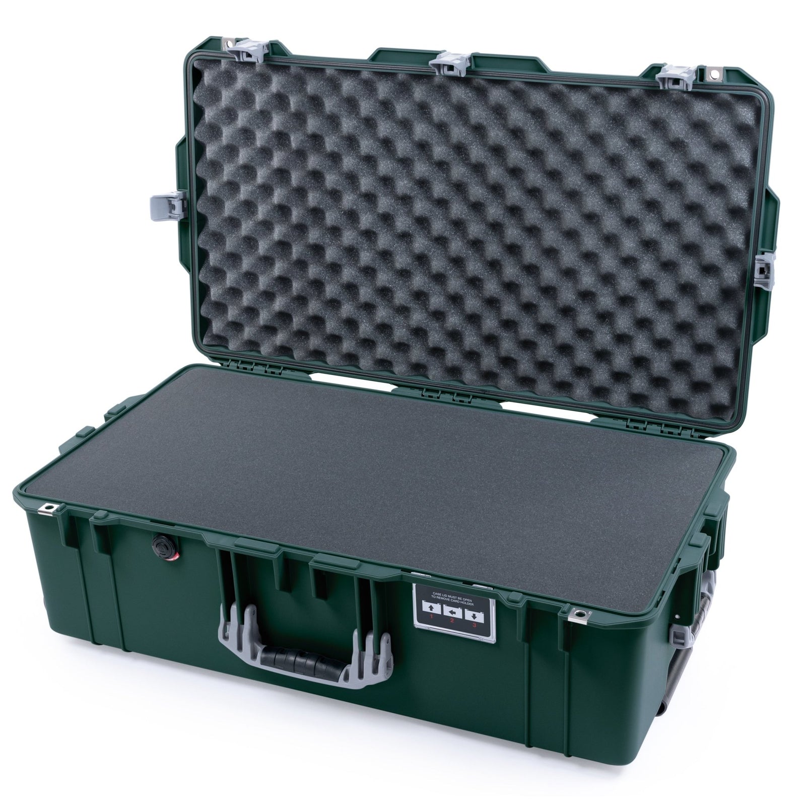 Pelican 1615 Air Case - Trekking Green & Silver - Pick & Pluck Foam / Convoluted Lid Foam