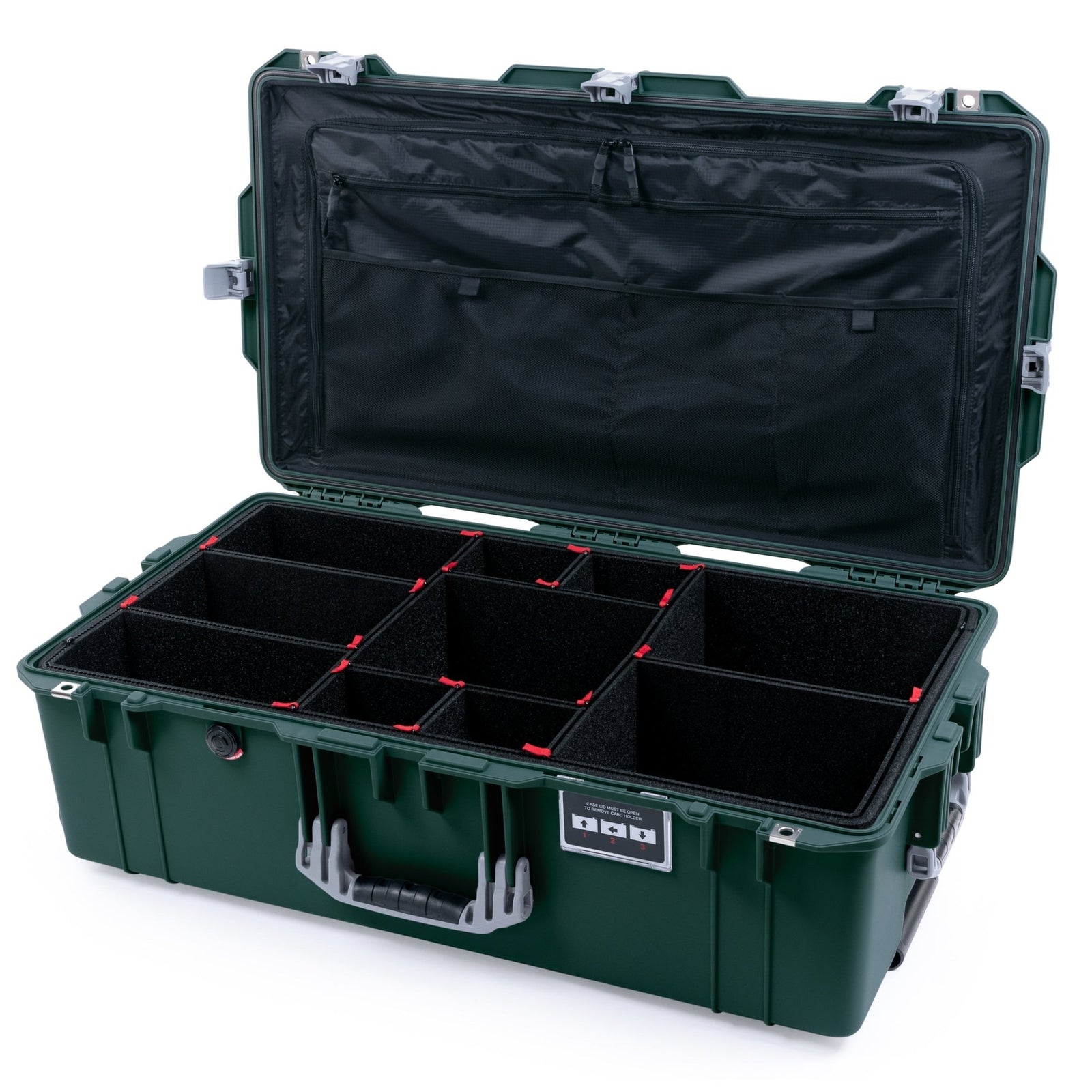 Pelican 1615 Air Case - Trekking Green & Silver - TrekPak Divider System / TRVL Lid Organizer
