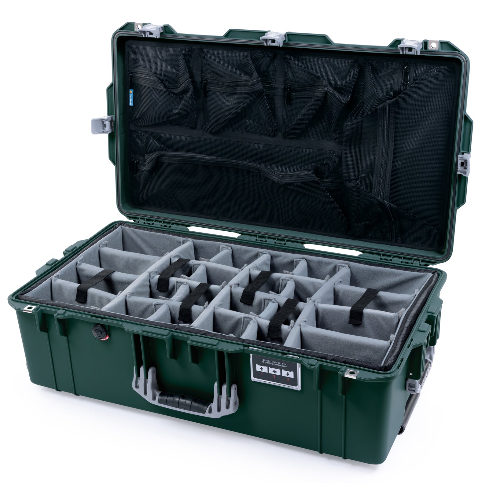 Pelican 1615 Air Case - Trekking Green & Silver Trolley