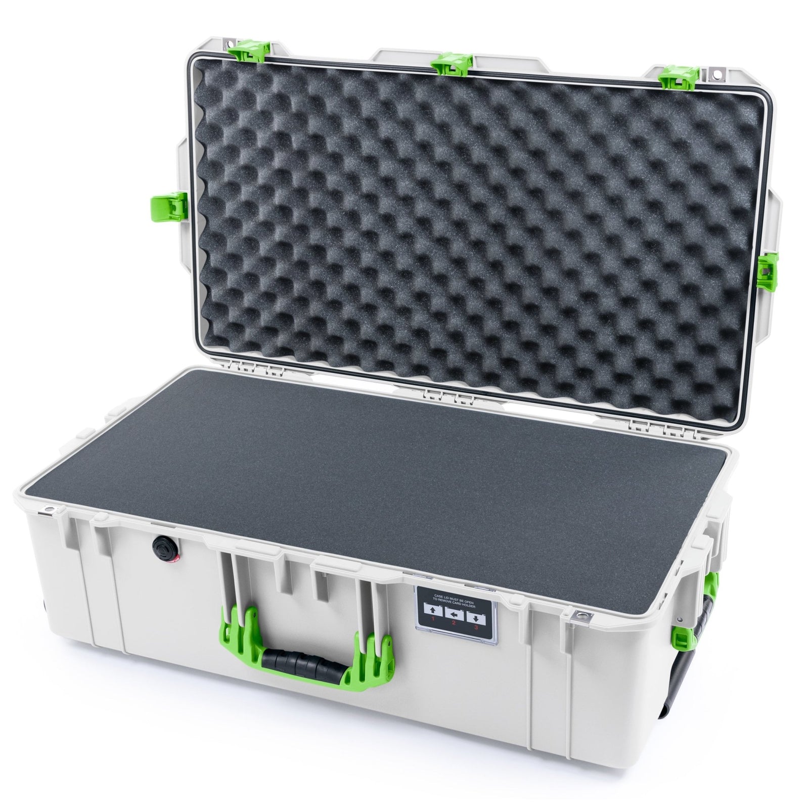 Pelican 1615 Air Case - Whiteout & Lime Green - Pick & Pluck Foam / Convoluted Lid Foam