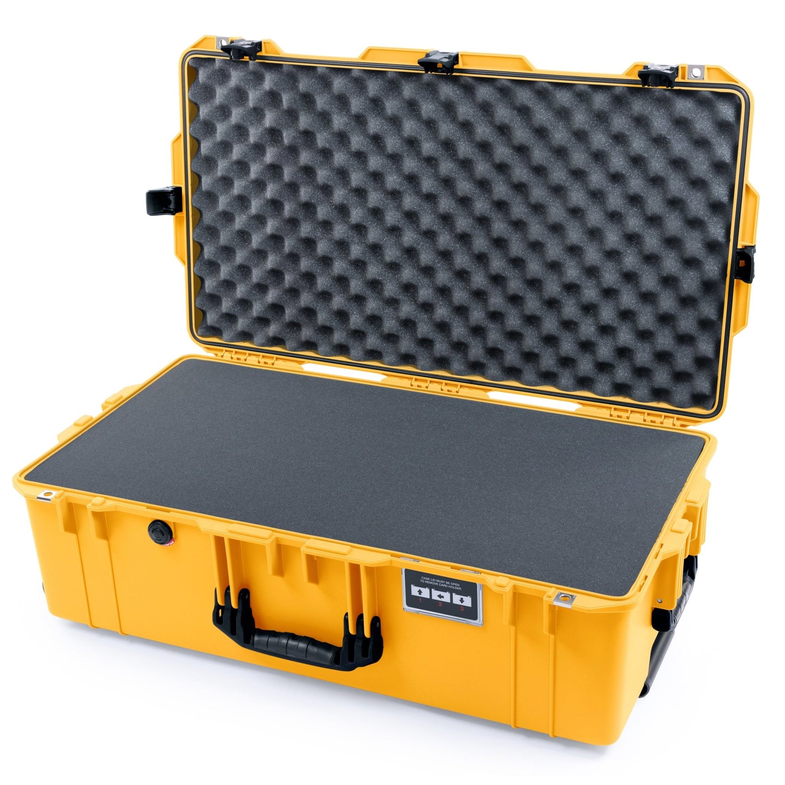 Pelican 1615 Air Case - Yellow & Black TSA Latches - Pick & Pluck Foam / Convoluted Lid Foam