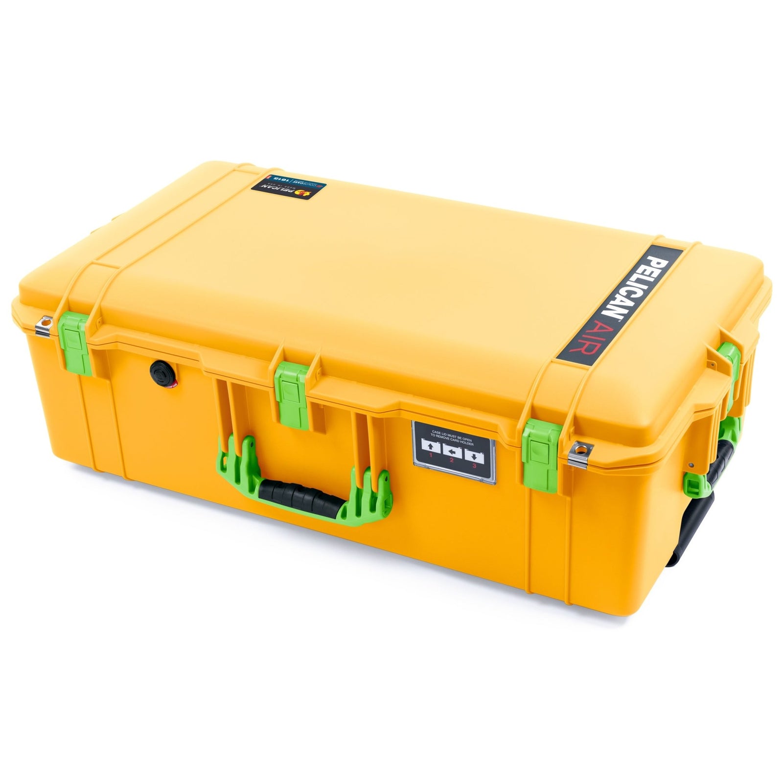 Pelican 1615 Air Case - Yellow & Lime Green - Pick & Pluck Foam / Convoluted Lid Foam