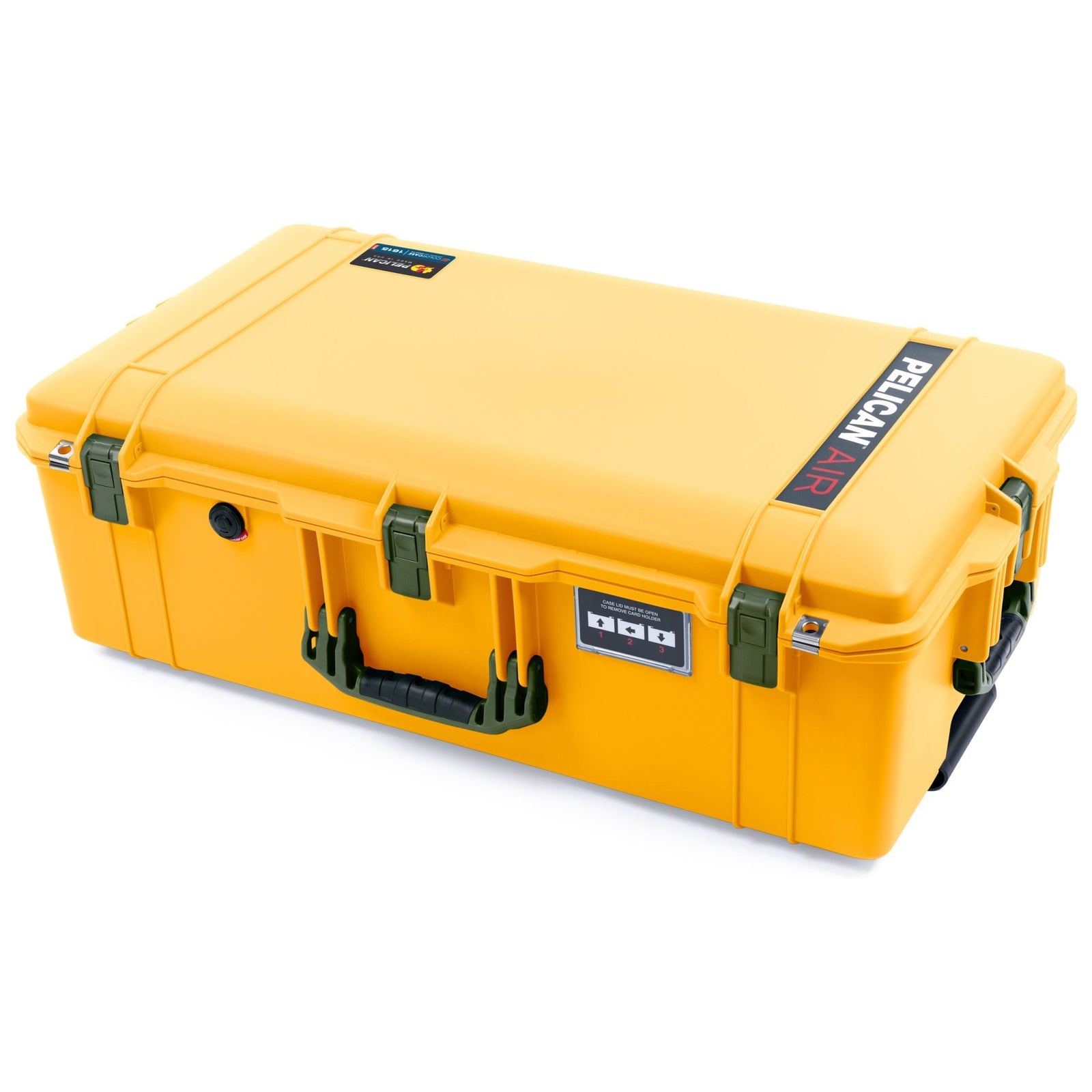 Pelican 1615 Air Case - Yellow & OD Green - Pick & Pluck Foam / Convoluted Lid Foam