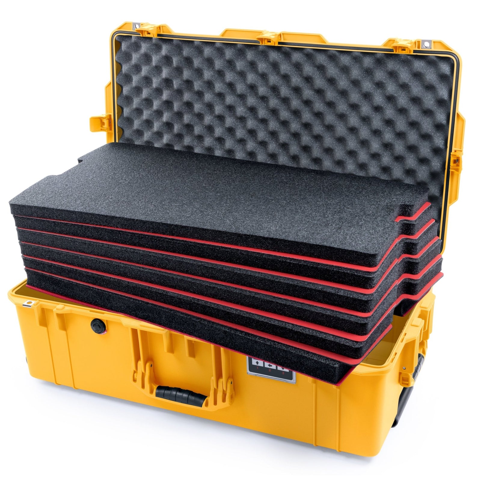 Pelican 1615 Air Case - Yellow - DIY Tool Foam Kit / Convoluted Lid Foam