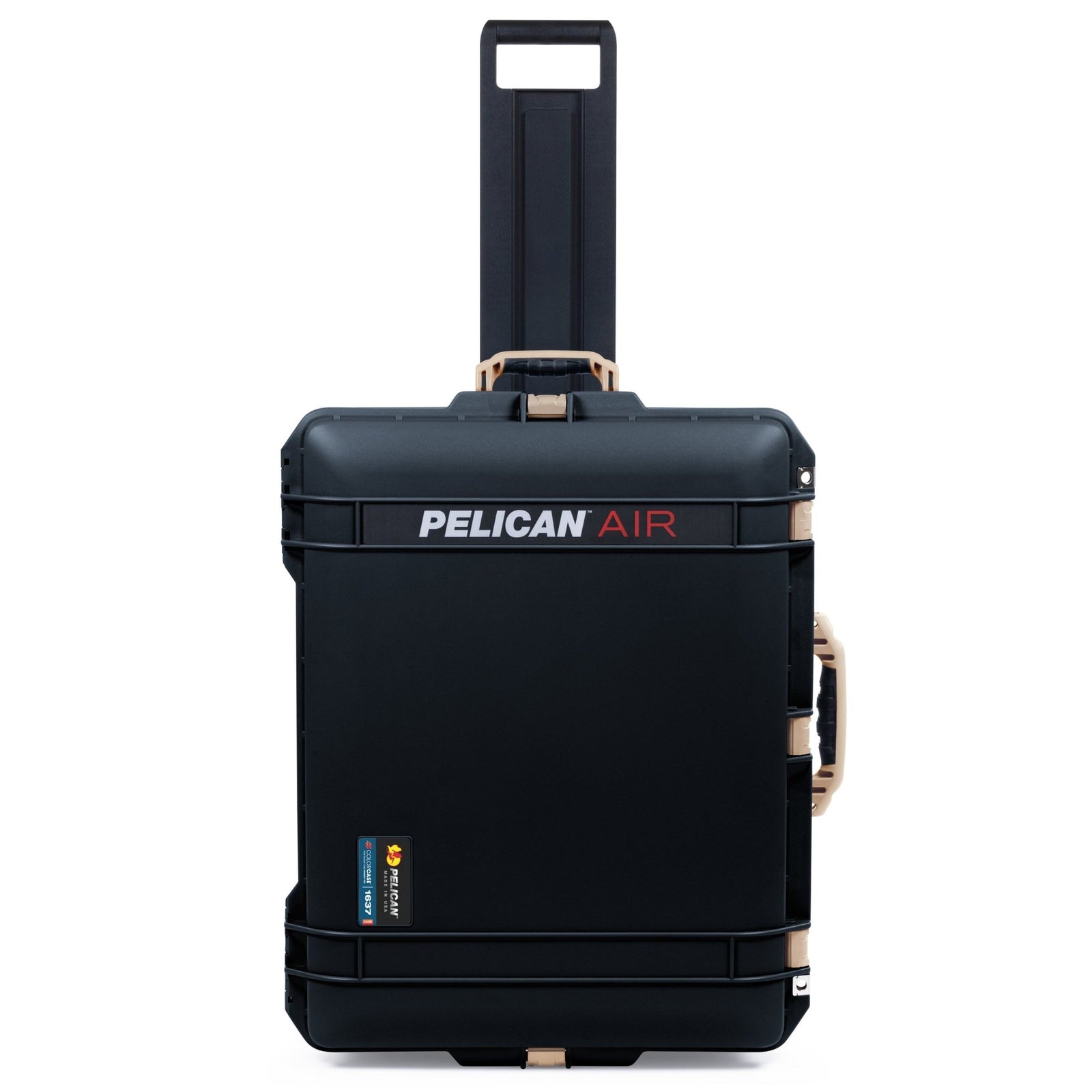 Pelican 1637 Air Case - Black & Desert Tan - Yellow Padded Microfiber Dividers / Mesh Lid Organizer