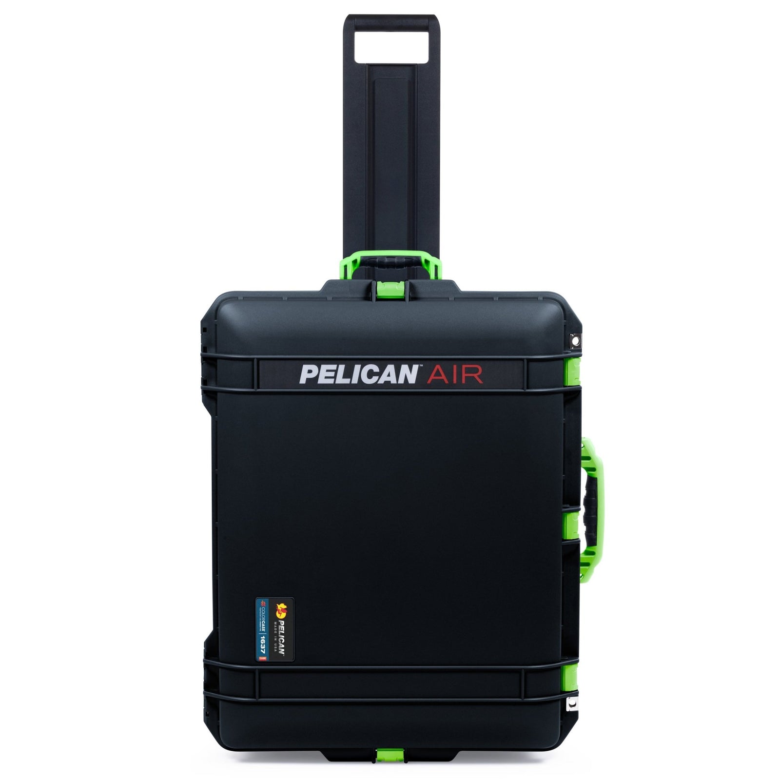 Pelican 1637 Air Case - Black & Lime Green Trolley - Empty (Case Only)