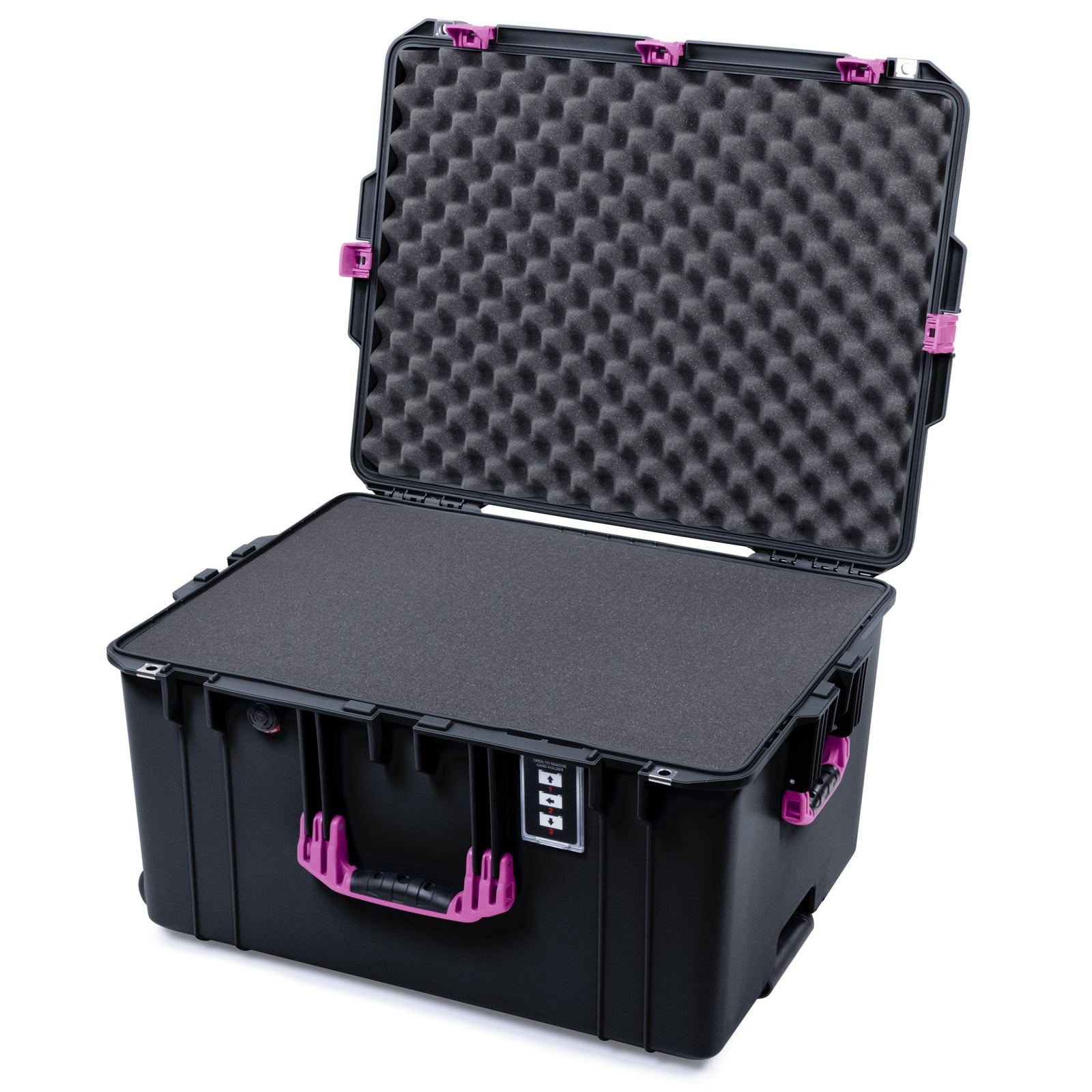 Pelican 1637 Air Case - Black & Magenta - Pick & Pluck Foam / Convolute Lid Foam