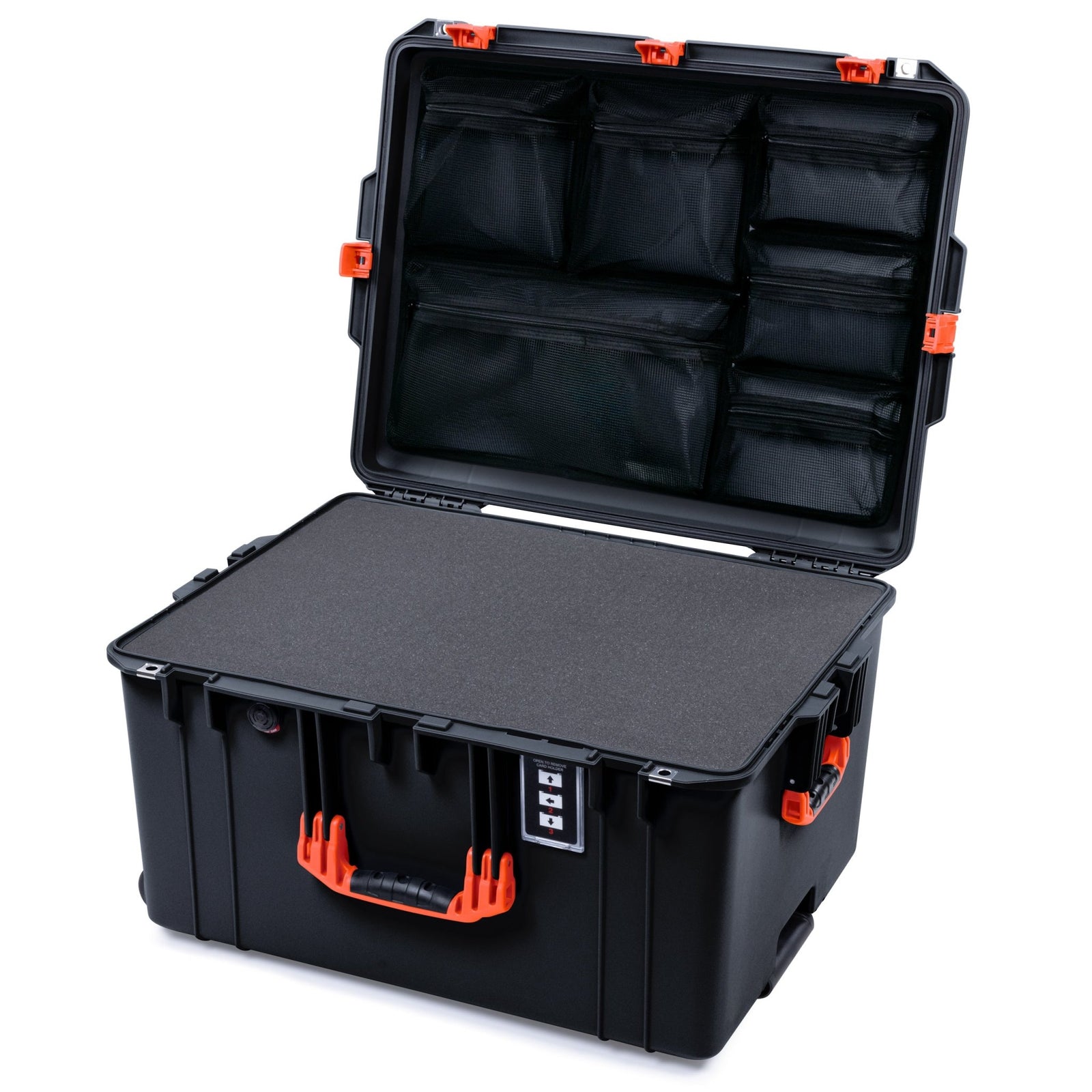 Pelican 1637 Air Case - Black & Orange - Pick & Pluck Foam / Mesh Lid Organizer