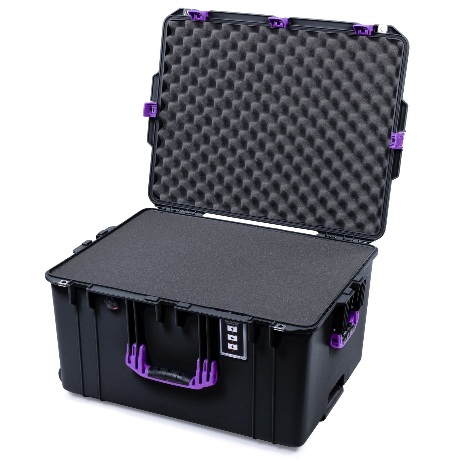 Pelican 1637 Air Case - Black & Purple - Pick & Pluck Foam / Convolute Lid Foam