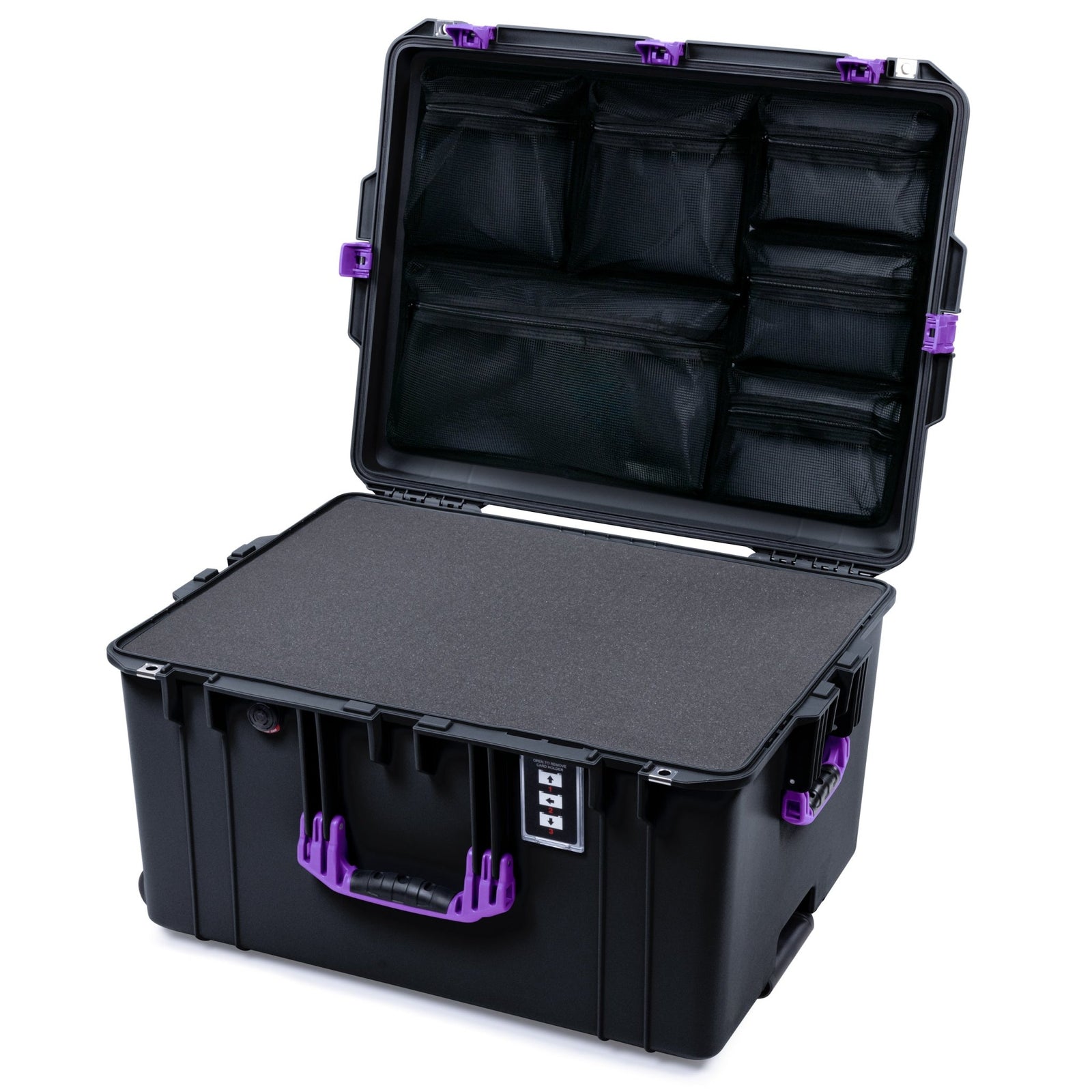 Pelican 1637 Air Case - Black & Purple - Pick & Pluck Foam / Mesh Lid Organizer