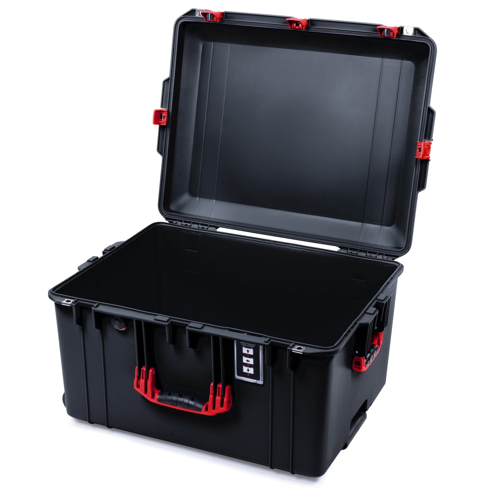 Pelican 1637 Air Case - Black & Red TSA Latches + Trolley - Empty (Case Only)
