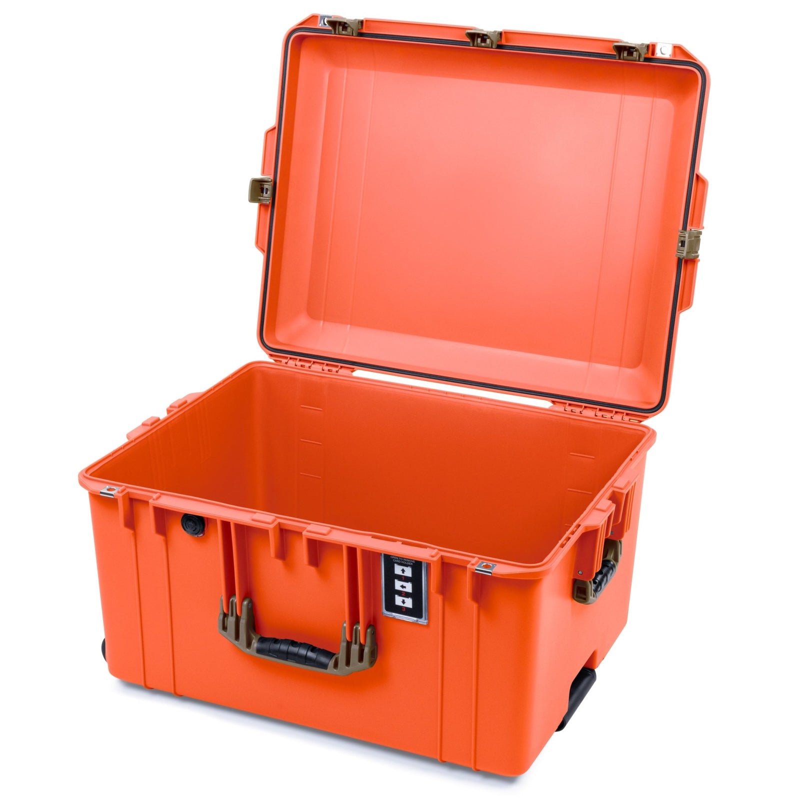 Pelican 1637 Air Case - Orange & Dark Desert Dirt Trolley - Empty (Case Only)