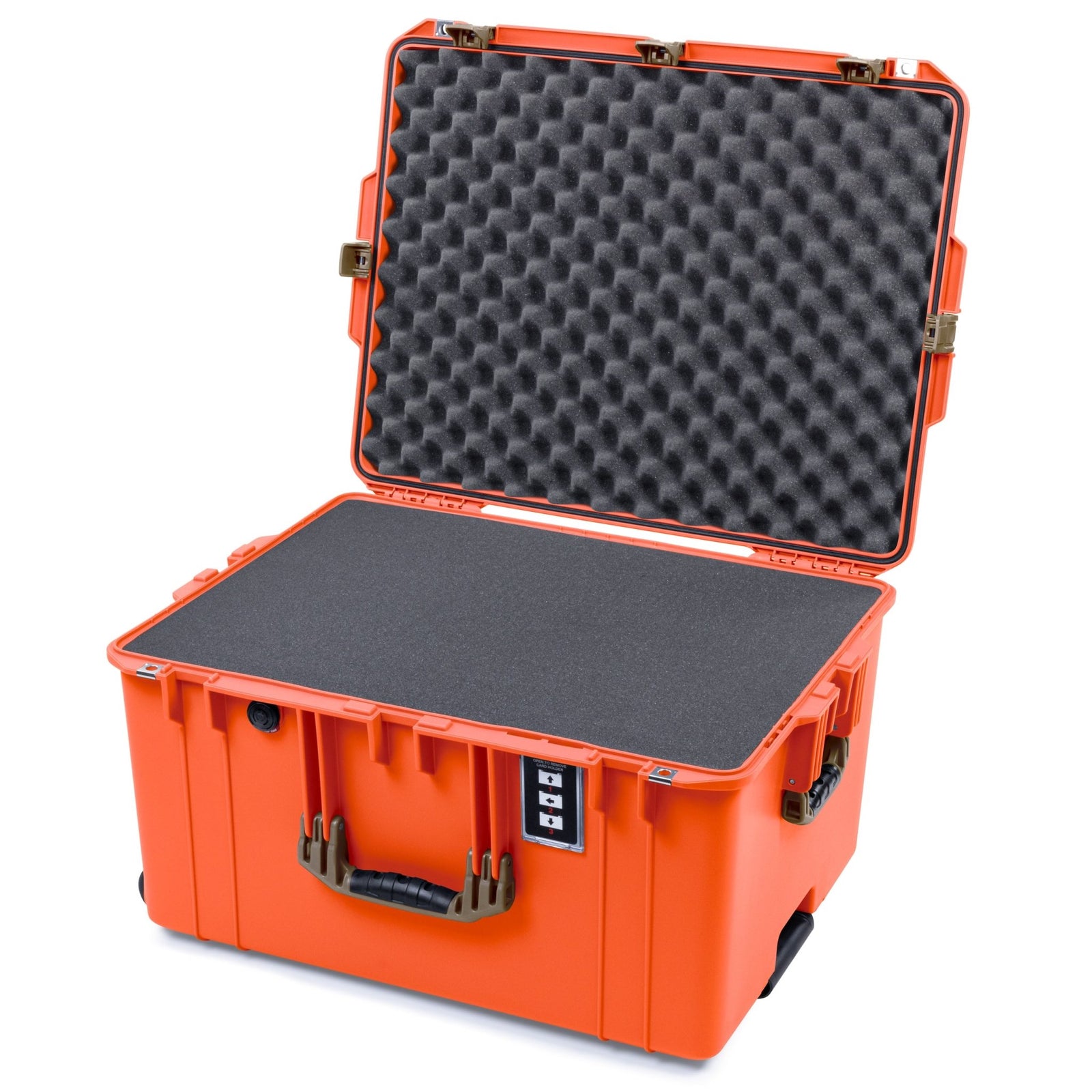 Pelican 1637 Air Case - Orange & Dark Desert Dirt Trolley - Pick & Pluck Foam / Convolute Lid Foam