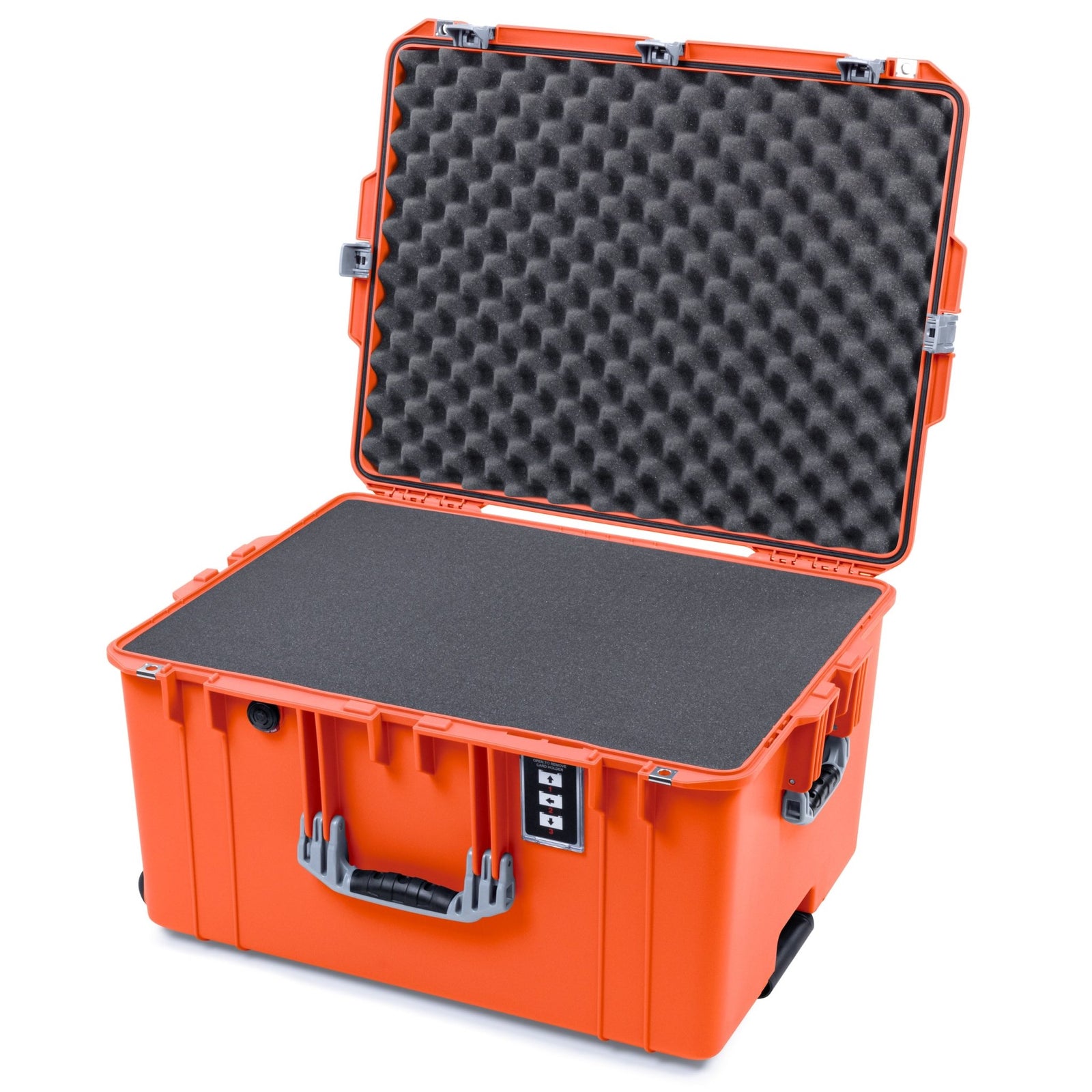 Pelican 1637 Air Case - Orange & Silver - Pick & Pluck Foam / Convolute Lid Foam