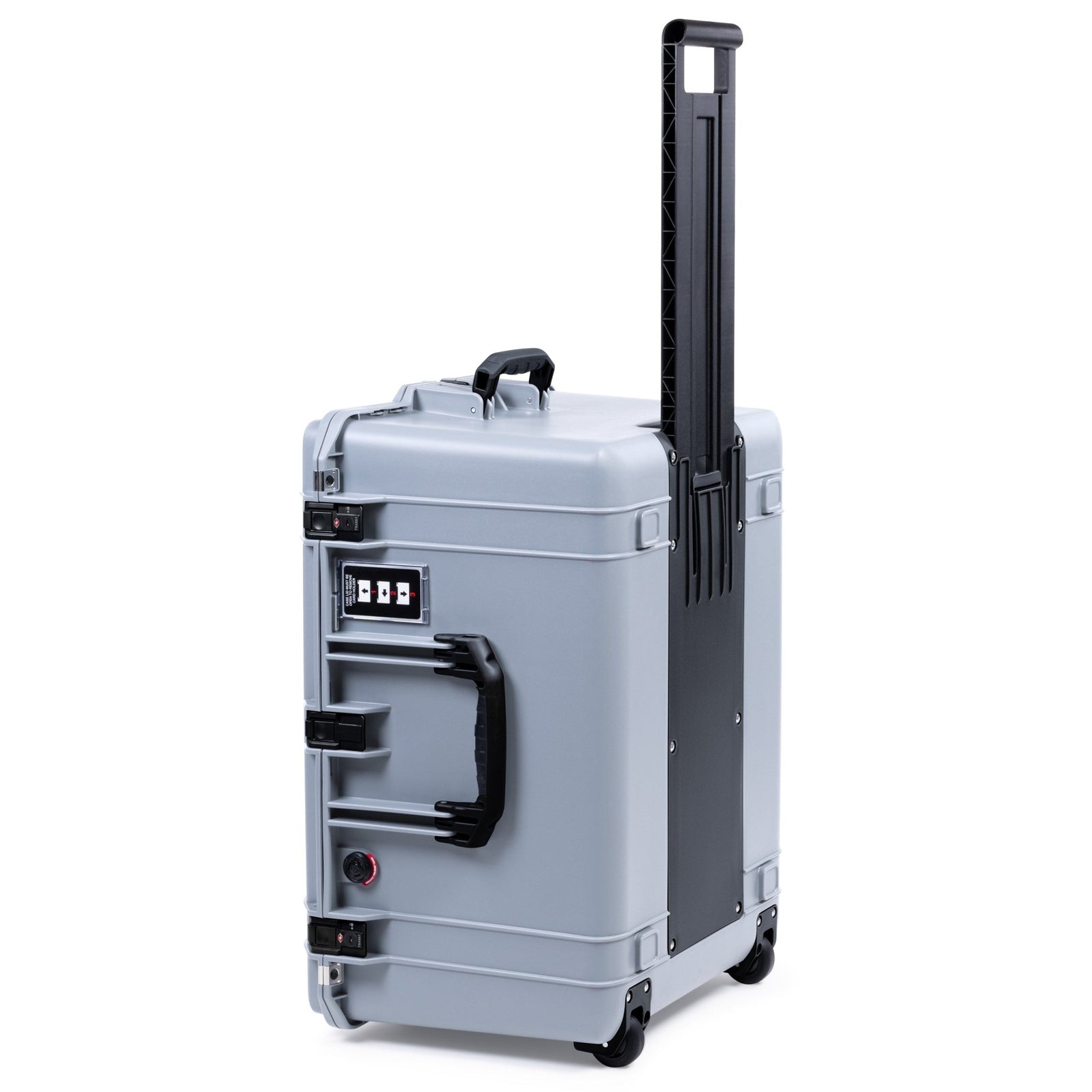 Pelican 1637 Air Case - Silver & Black TSA Latches + Trolley - Empty (Case Only)