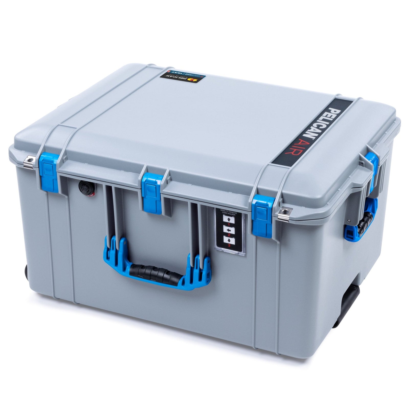 Pelican 1637 Air Case - Silver & Blue Trolley - Empty (Case Only)