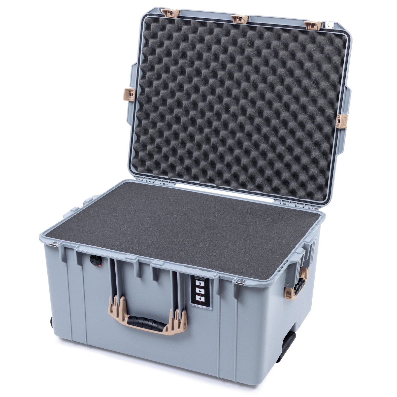 Pelican 1637 Air Case - Silver & Desert Tan - Pick & Pluck Foam / Convolute Lid Foam