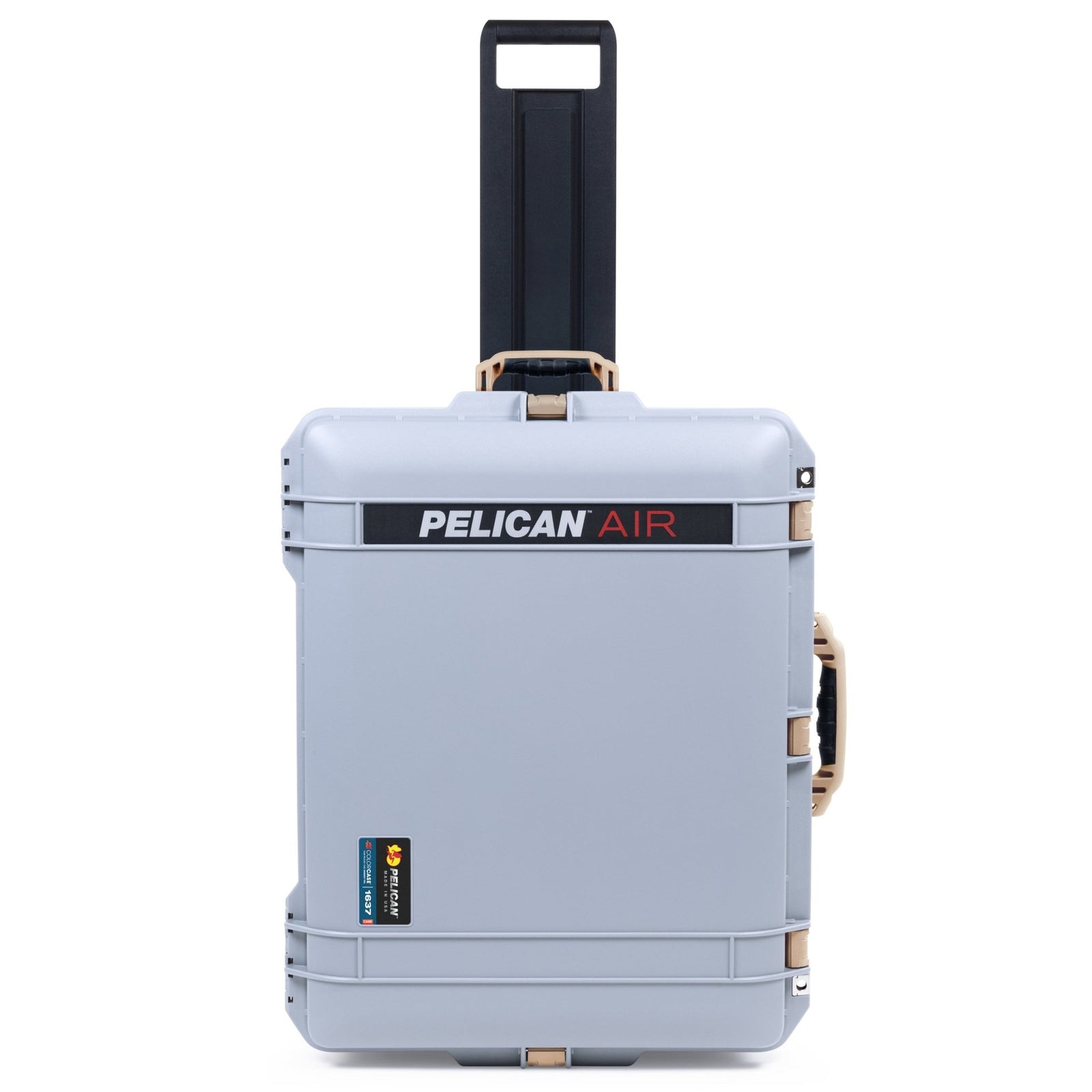 Pelican 1637 Air Case - Silver & Desert Tan Trolley - Empty (Case Only)