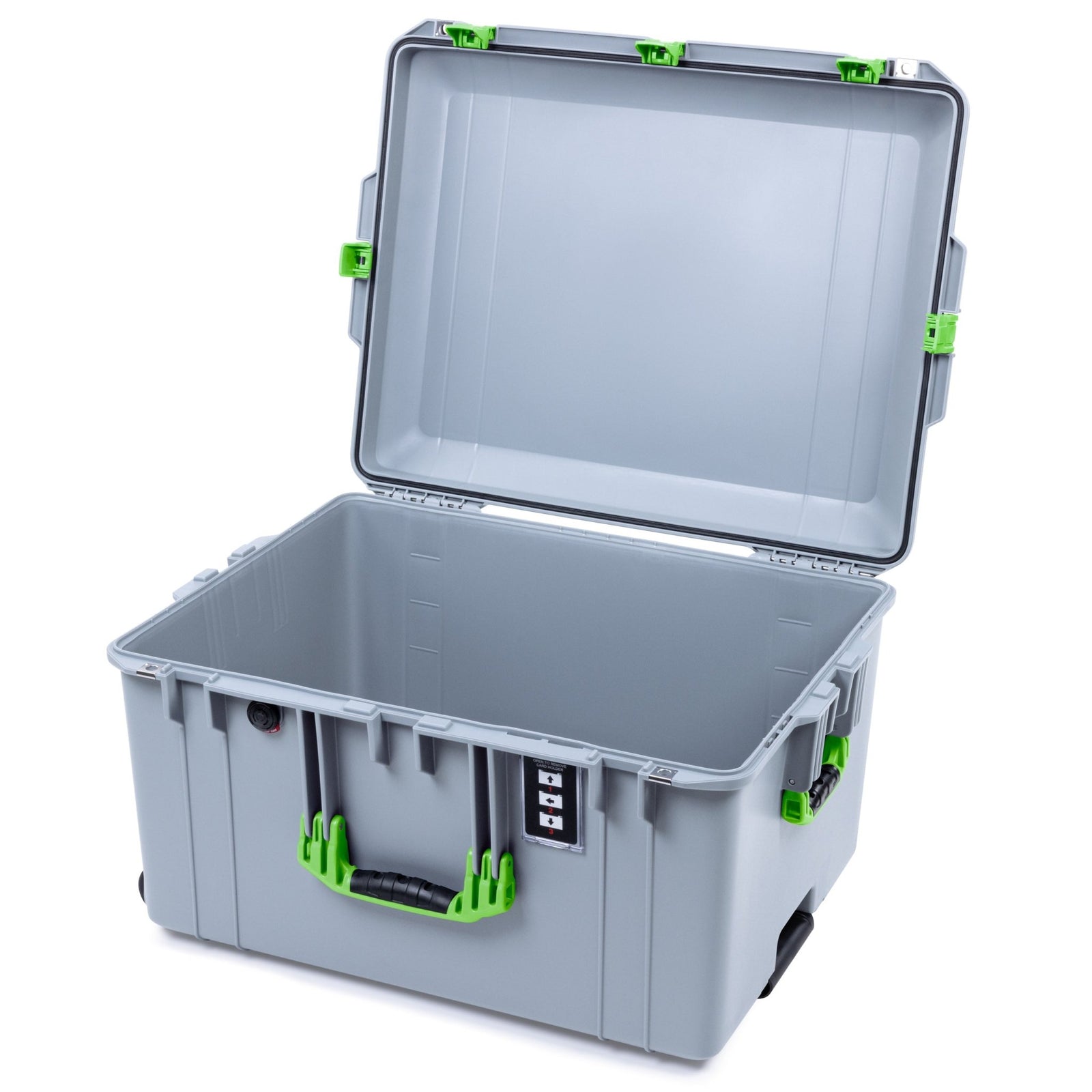 Pelican 1637 Air Case - Silver & Lime Green Trolley - Empty (Case Only)