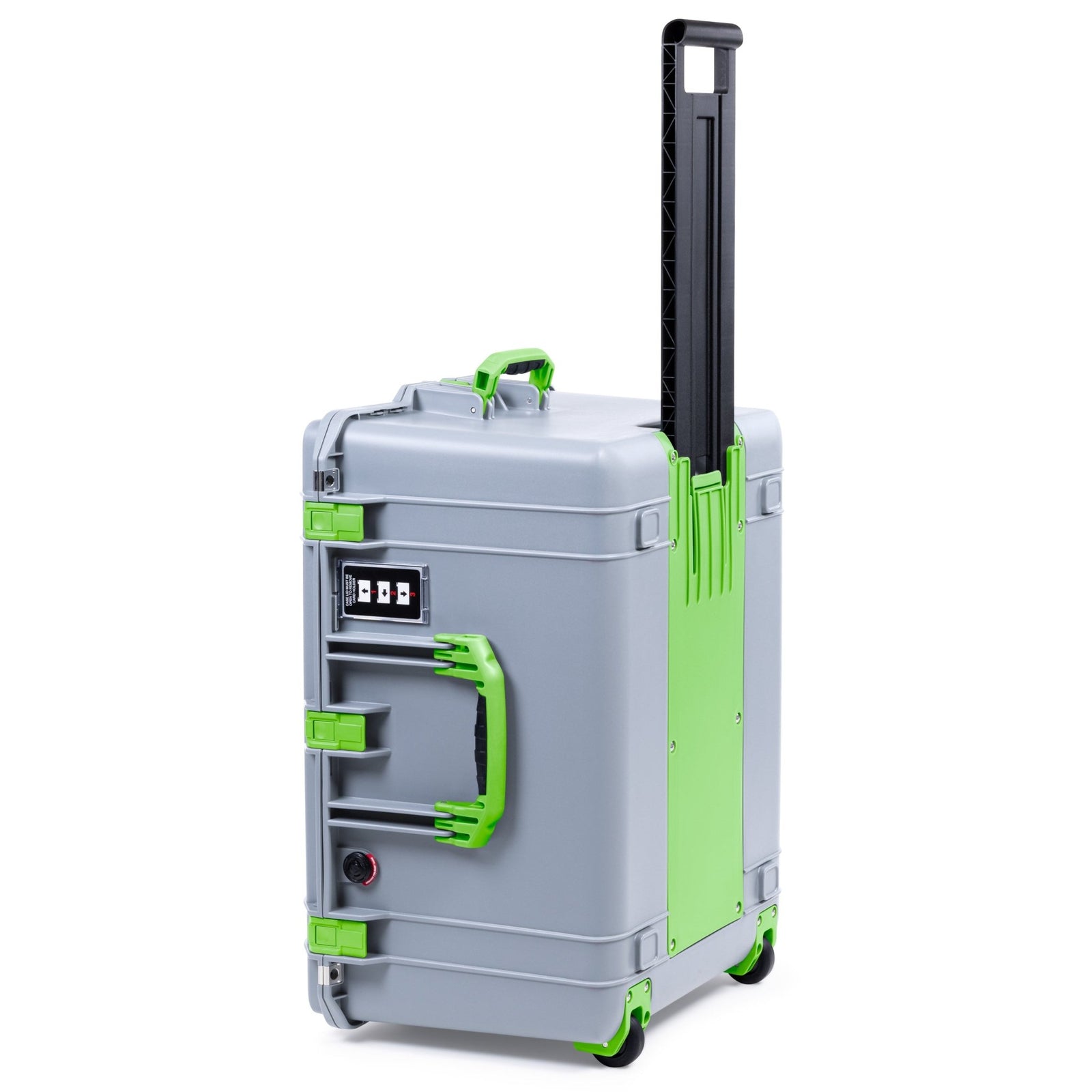 Pelican 1637 Air Case - Silver & Lime Green Trolley - Empty (Case Only)