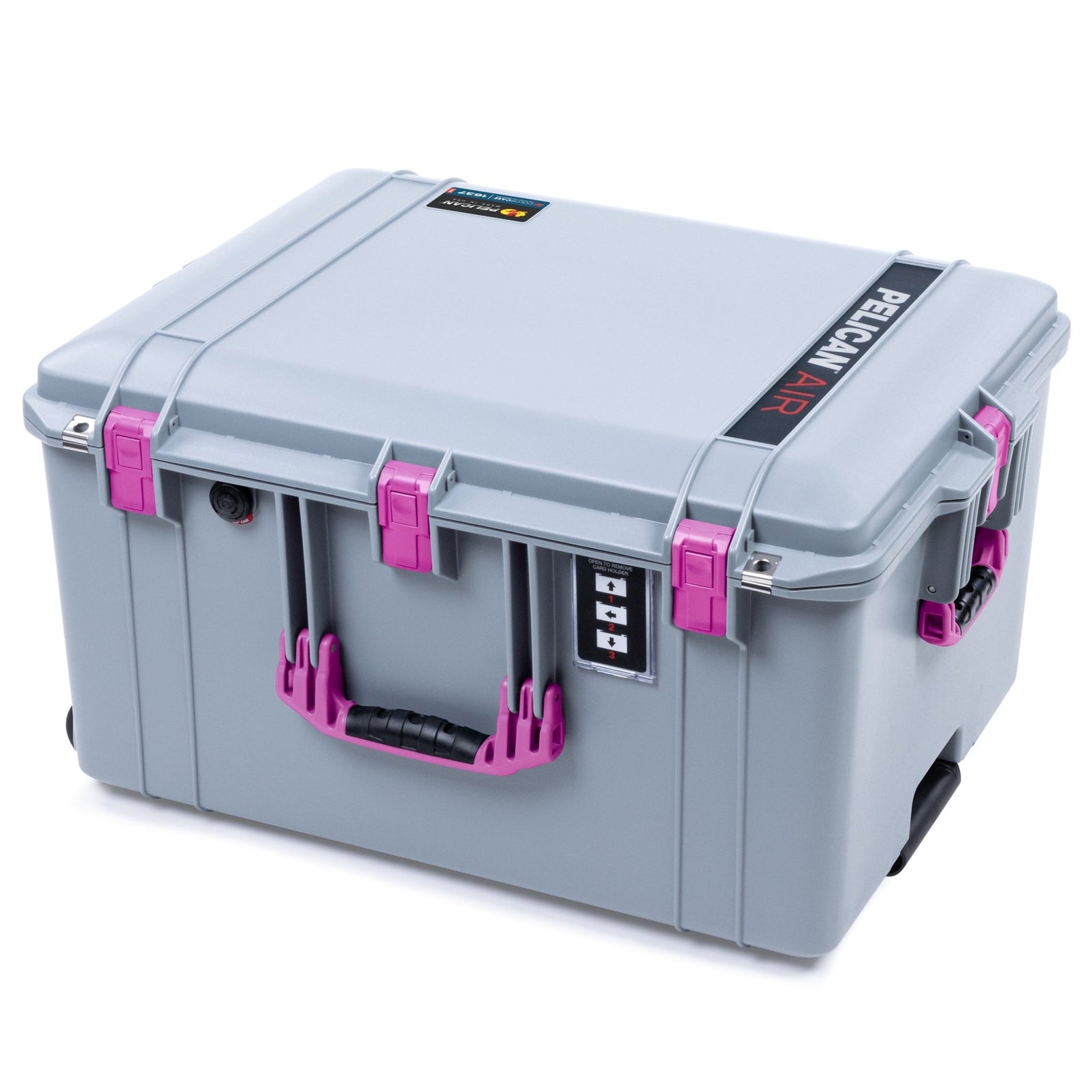 Pelican 1637 Air Case - Silver & Magenta Trolley - Empty (Case Only)