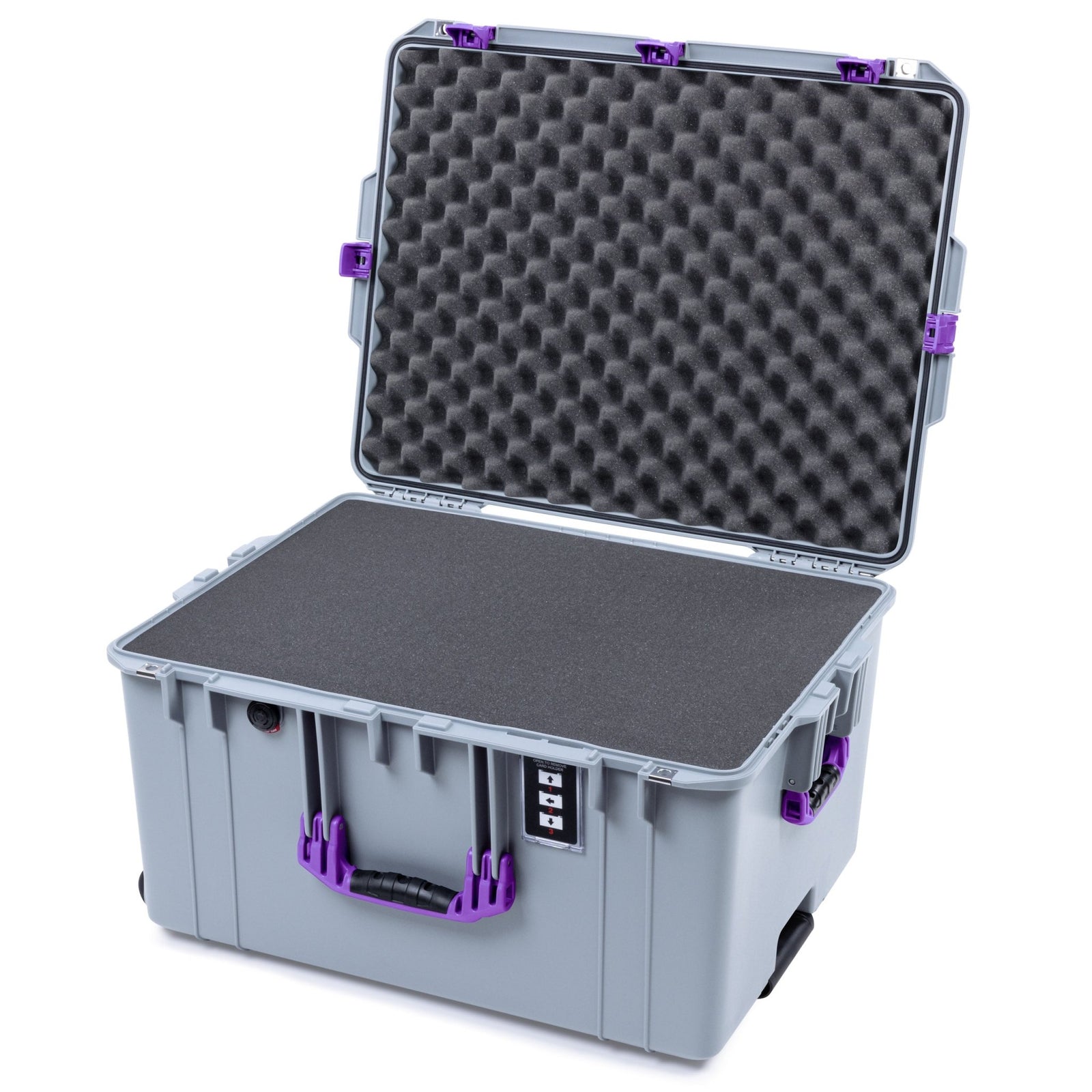 Pelican 1637 Air Case - Silver & Purple - Pick & Pluck Foam / Convolute Lid Foam