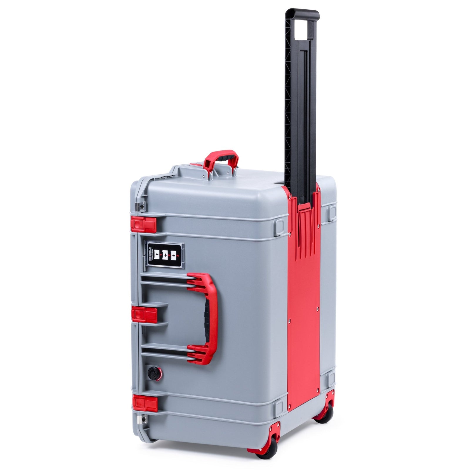 Pelican 1637 Air Case - Silver & Red Trolley - Empty (Case Only)