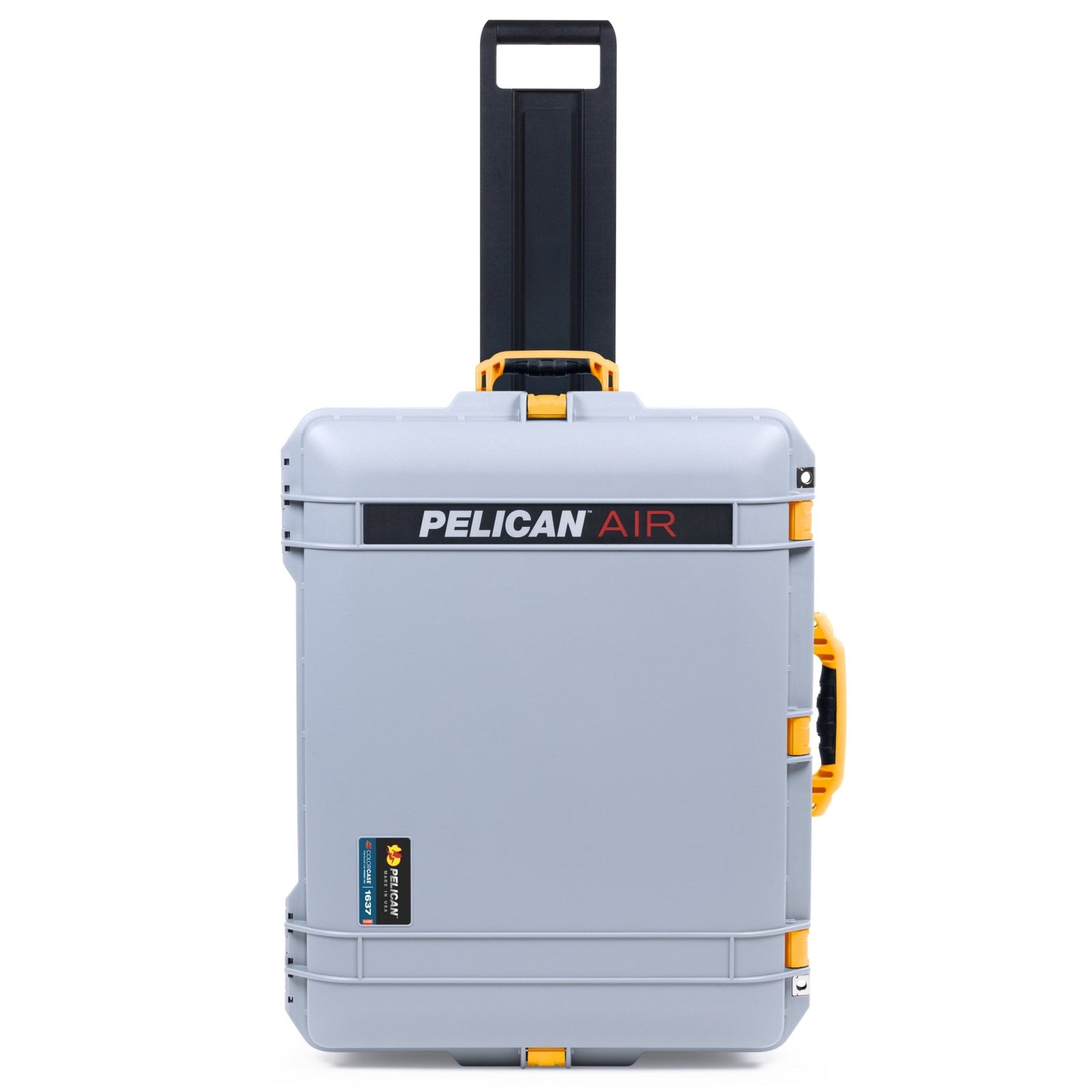 Pelican 1637 Air Case - Silver & Yellow Trolley - Empty (Case Only)