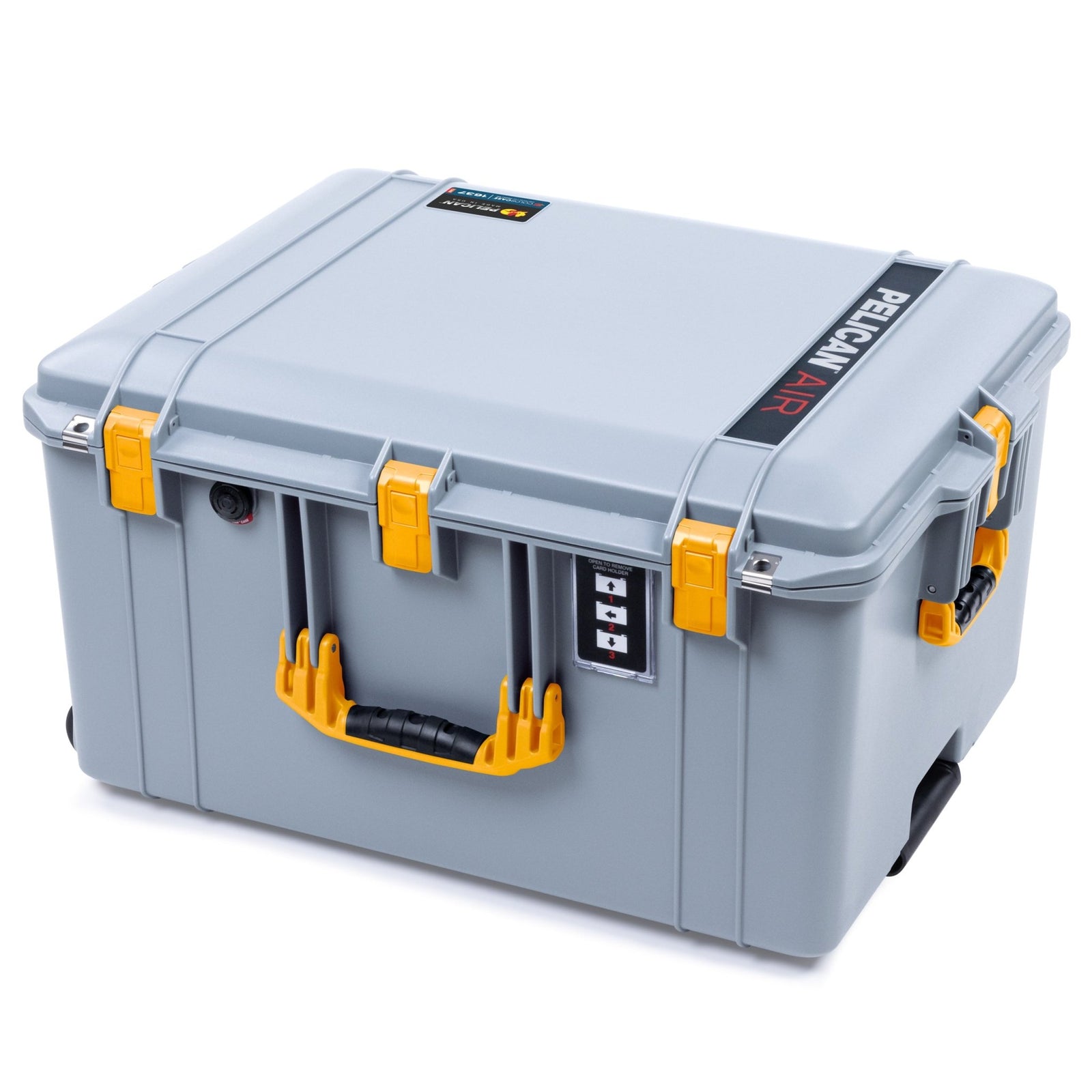 Pelican 1637 Air Case - Silver & Yellow Trolley - Empty (Case Only)
