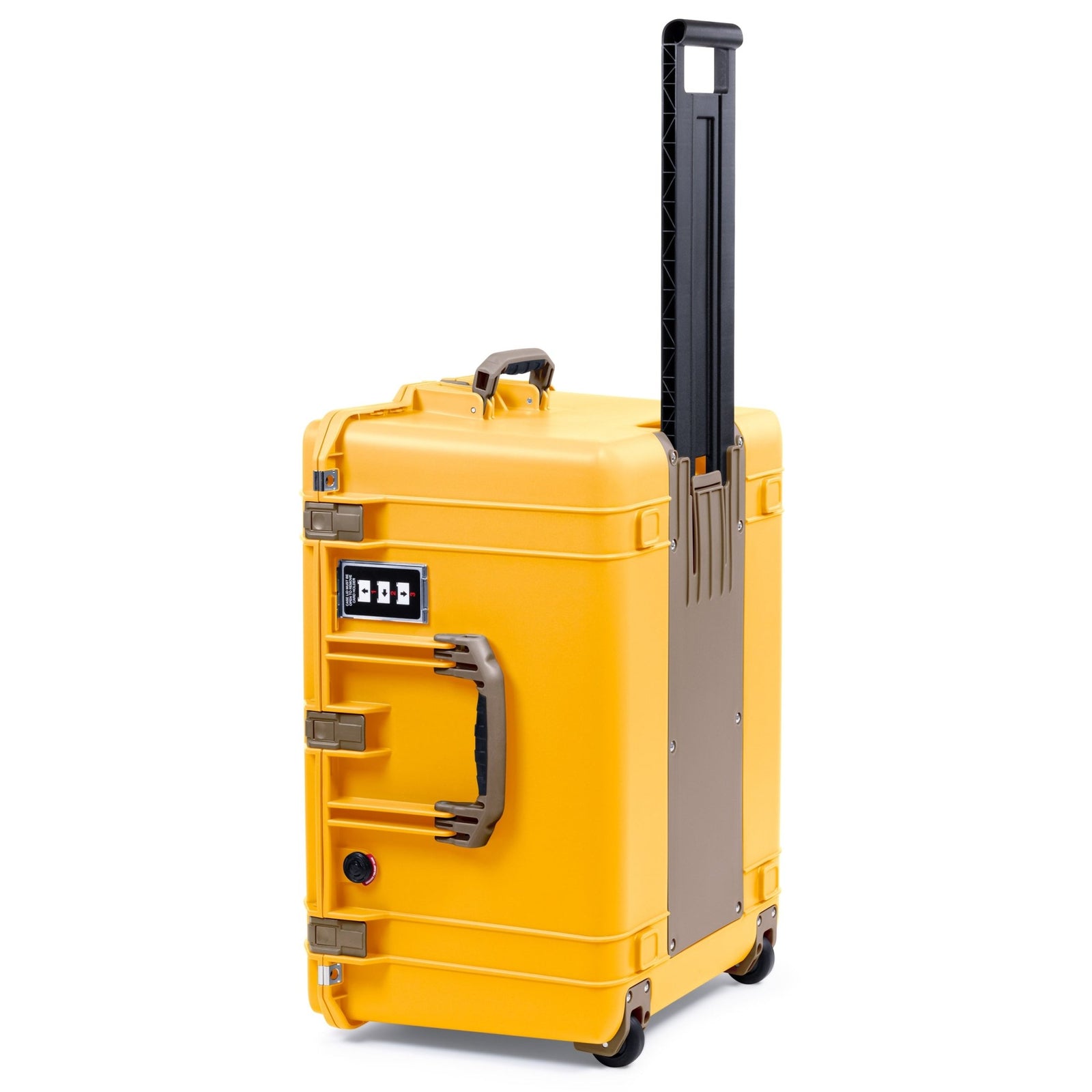 Pelican 1637 Air Case - Yellow & Dark Desert Dirt Trolley - Empty (Case Only)