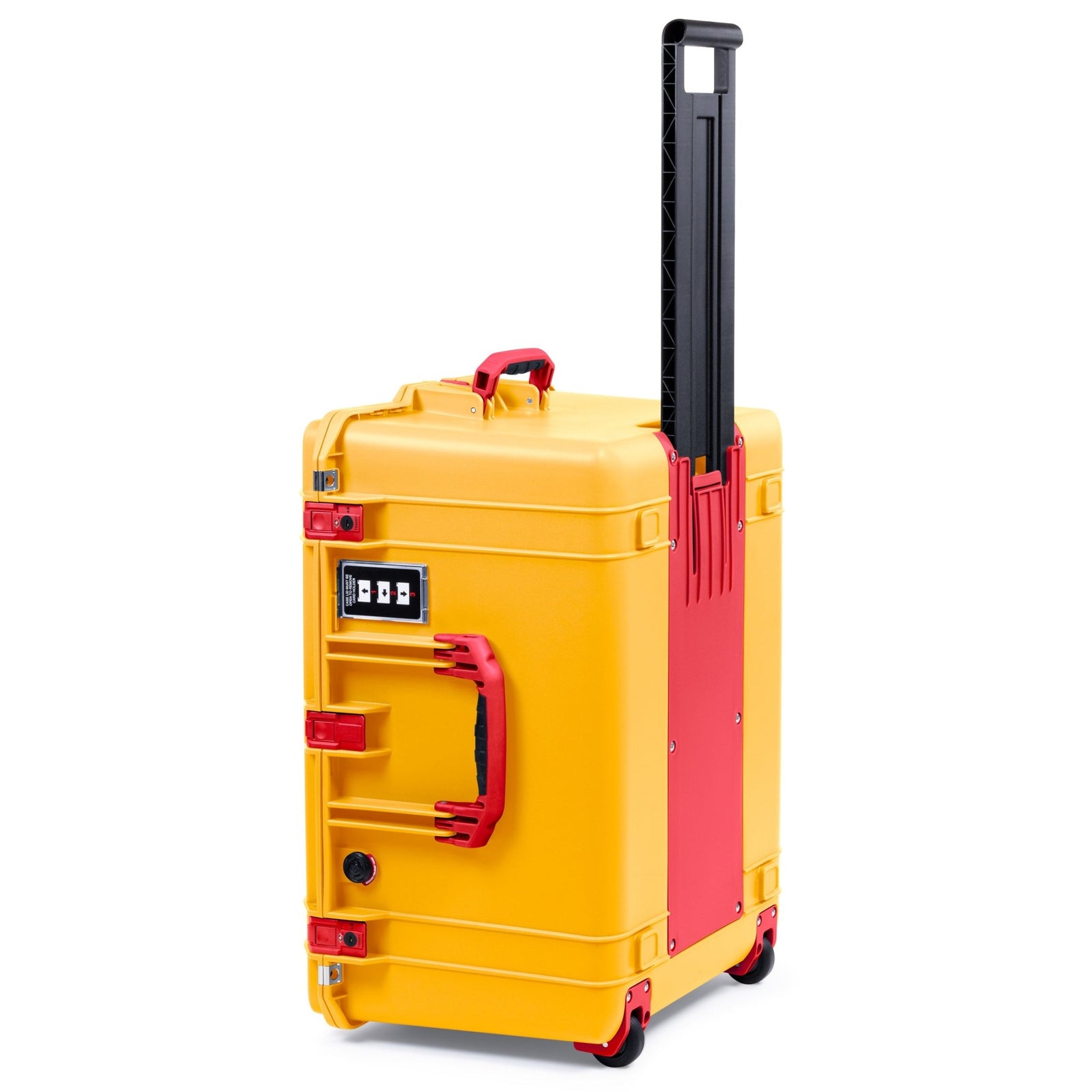 Pelican 1637 Air Case - Yellow & Red TSA Latches + Trolley - Empty (Case Only)