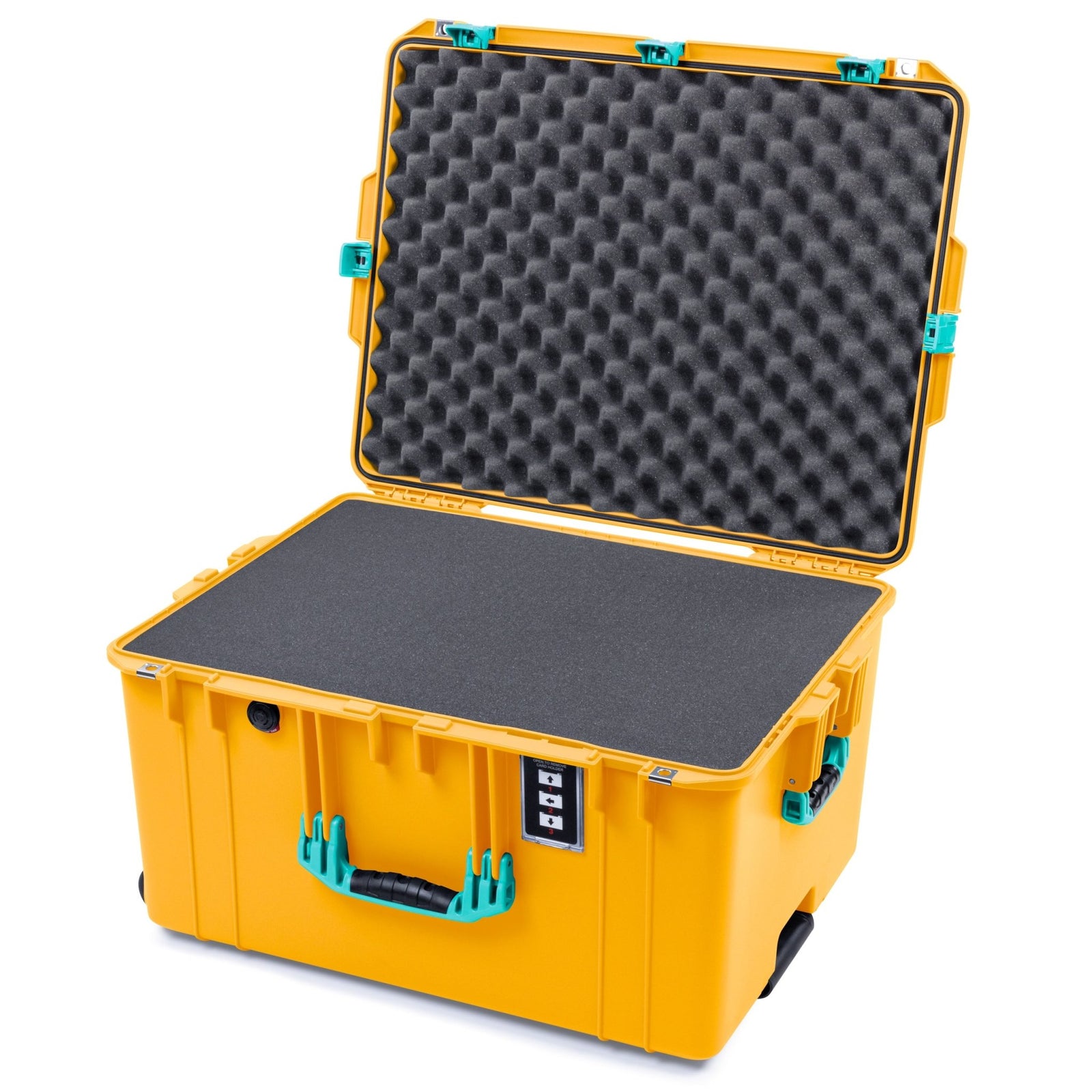 Pelican 1637 Air Case - Yellow & Teal - Pick & Pluck Foam / Convolute Lid Foam